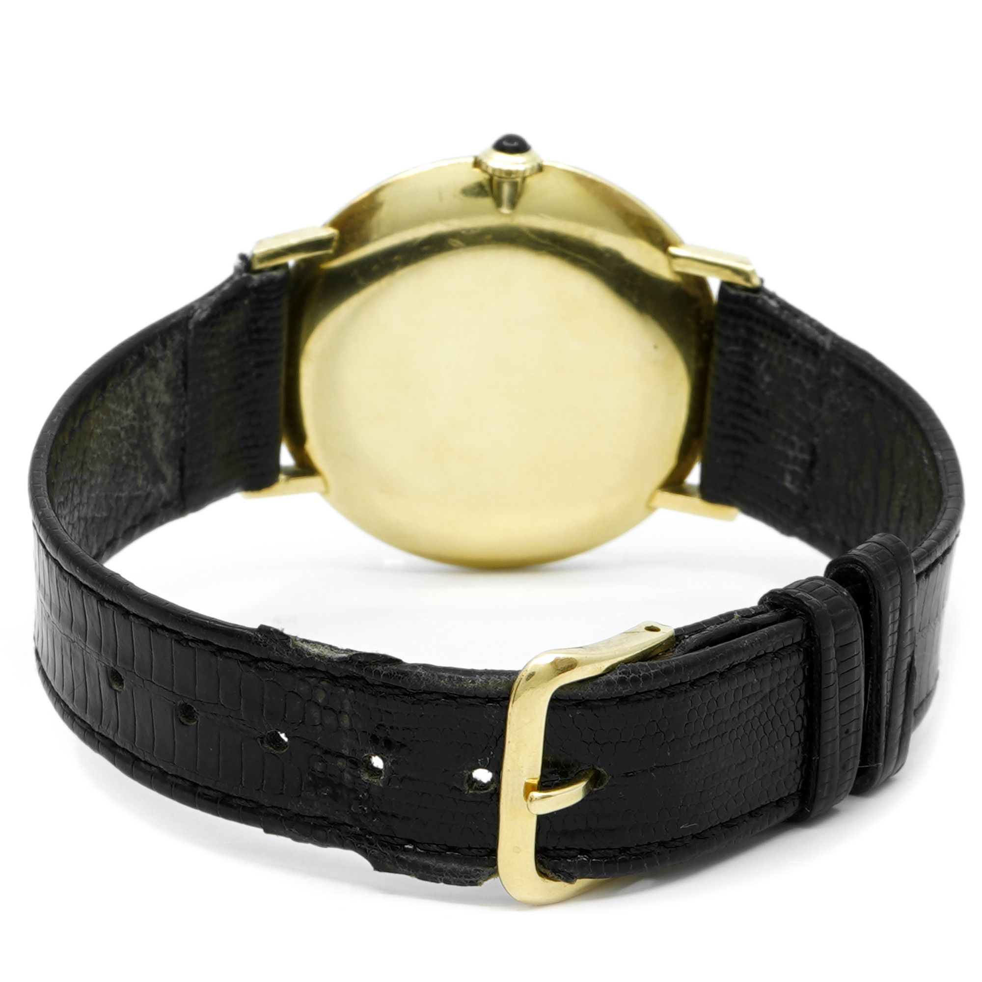 Movado 18k Classic Round With Enameled Inlaid Bezel and Roman Dial *Vintage 1950's* - Inventory 8306