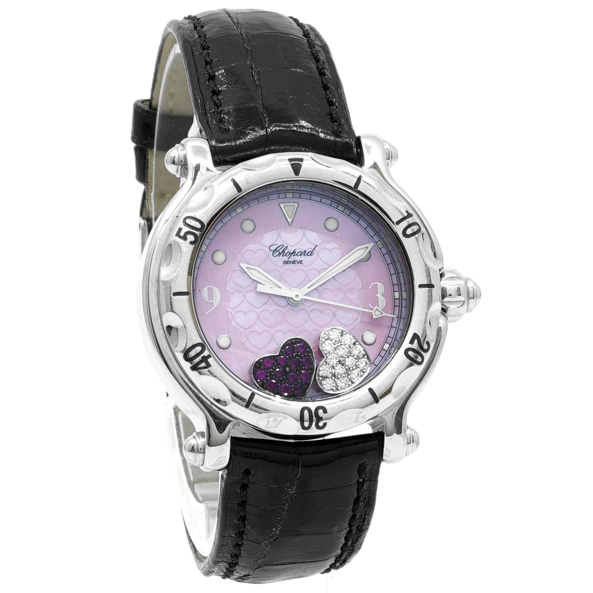 Chopard Happy Sport Diamond Ruby Heart Pink 288950 - Inventory 7774