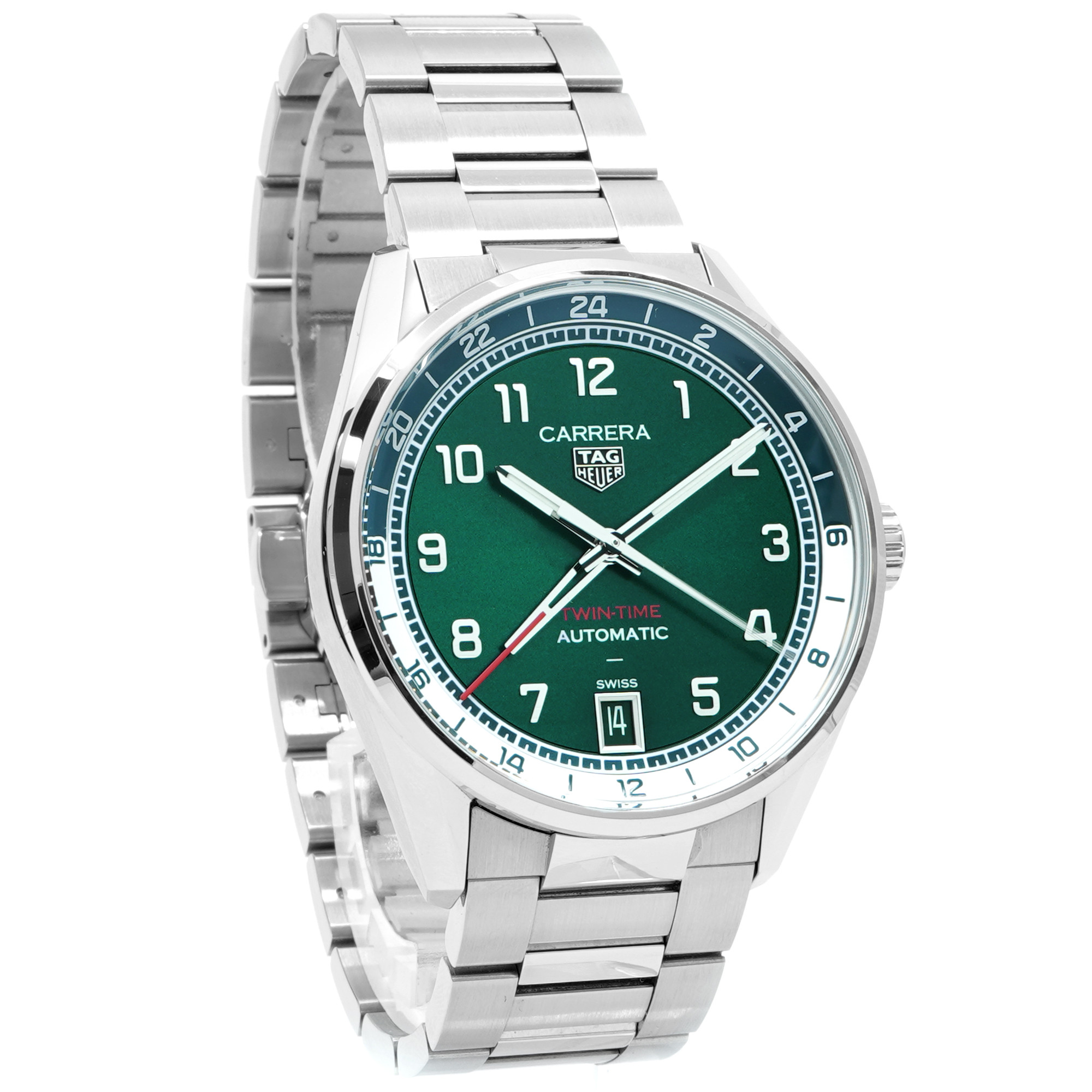 TAG Heuer Carrera Twin-Time WDA2114 *Green Dial* - Inventory 8339