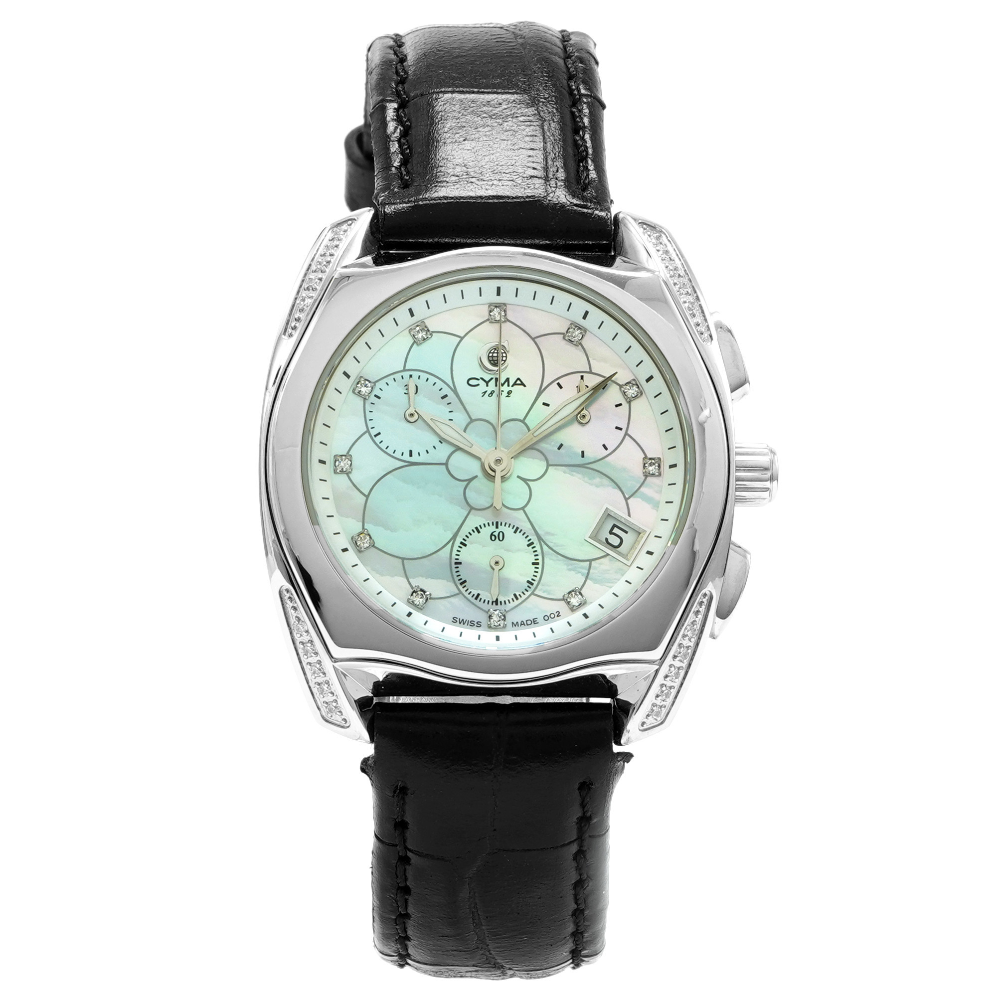 Cyma Pink Floral MOP Diamonds Chronograph *Unworn* - Inventory