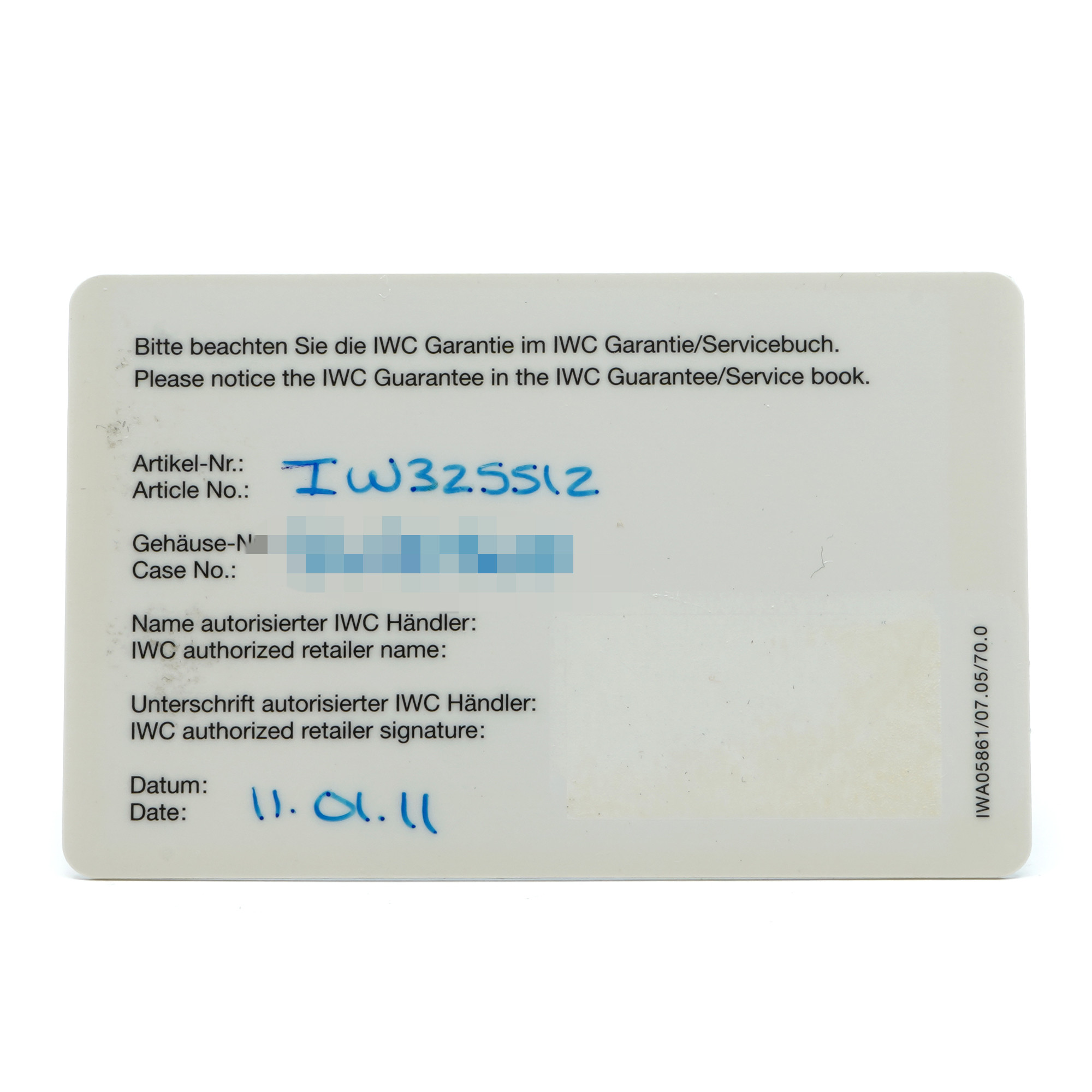 IWC Pilot Mark XVI for Father and Son IW325512 - Inventory 8334