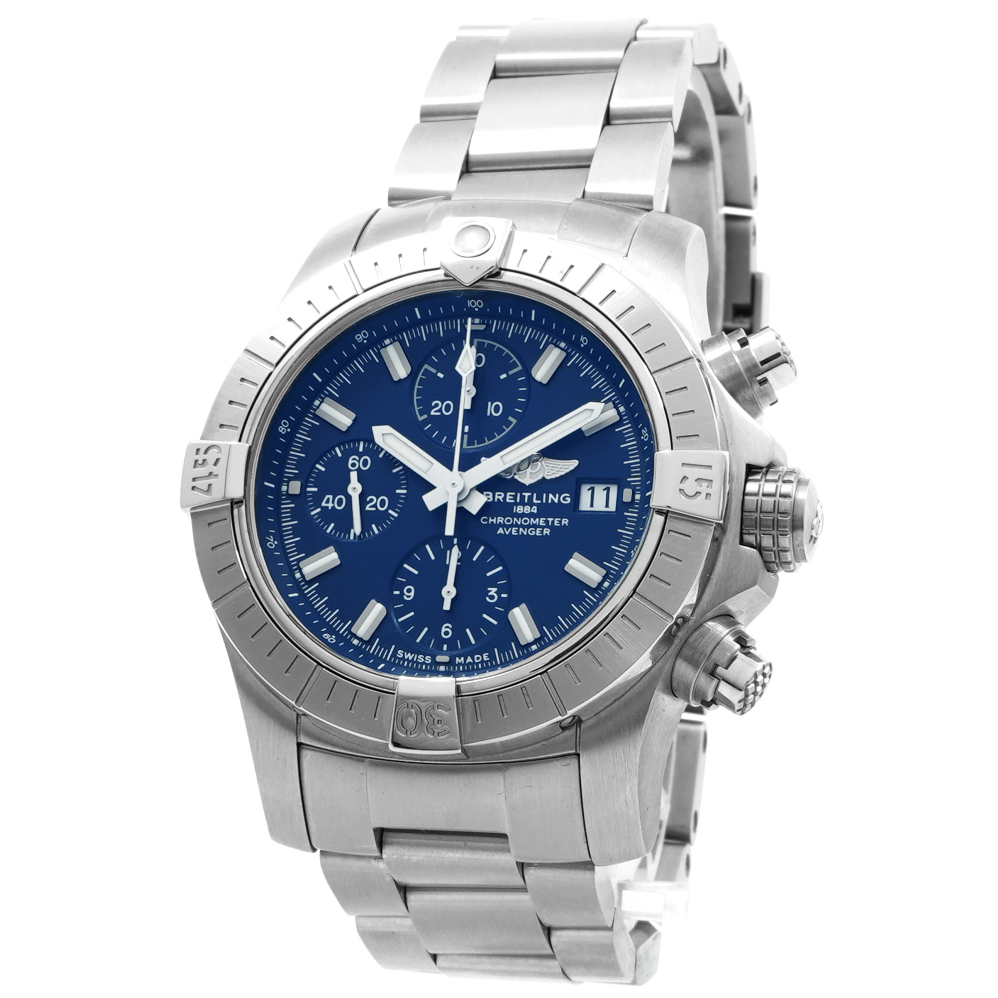 Breitling Avenger Chronograph 43  A13385 *Blue Dial* - Inventory 8516