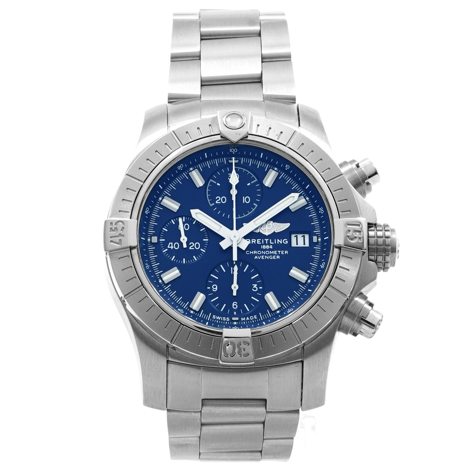 Breitling Avenger Chronograph 43  A13385 *Blue Dial* - Inventory 8516