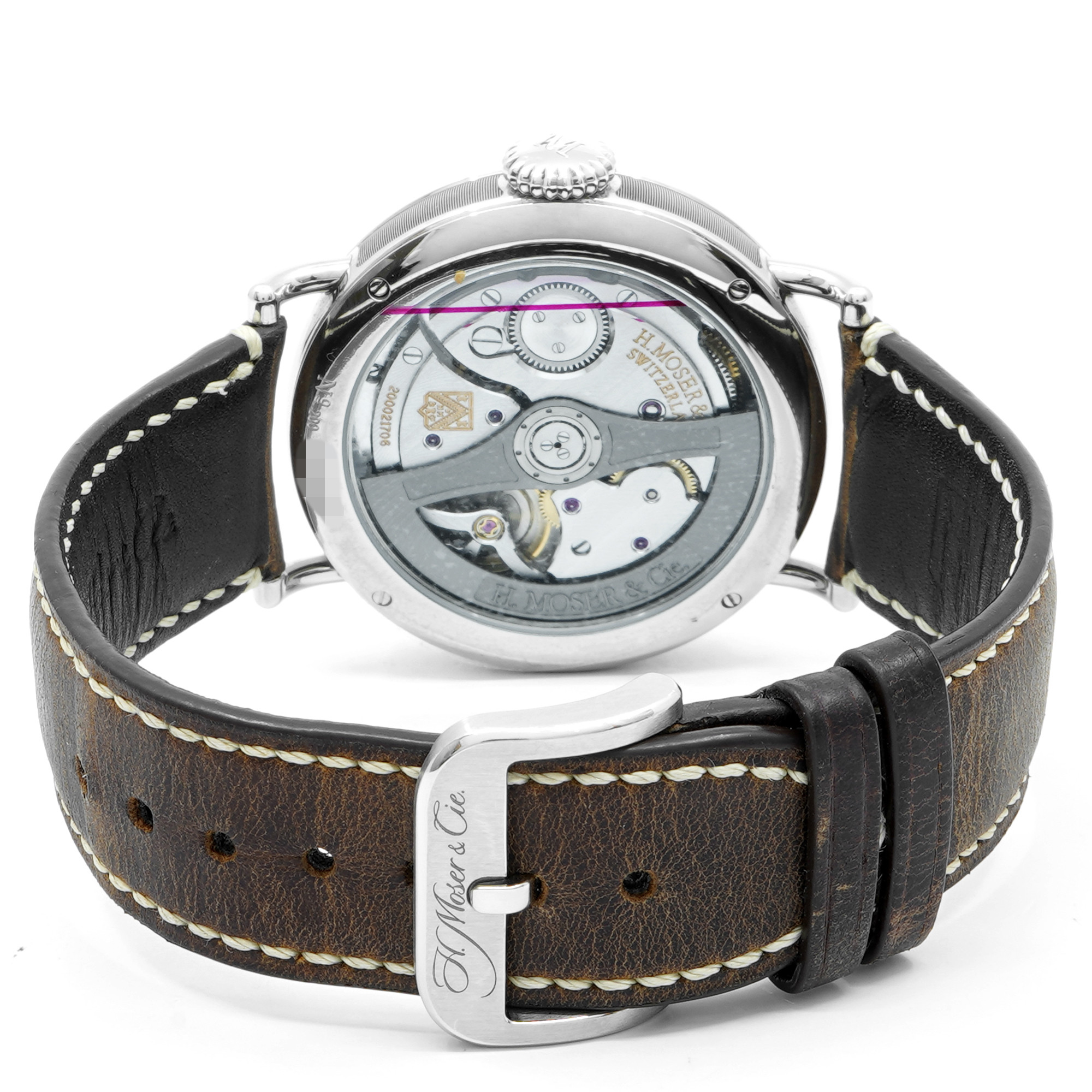 H Moser Heritage Centre Seconds 8200-1201 *Funky Blue Fume' Dial