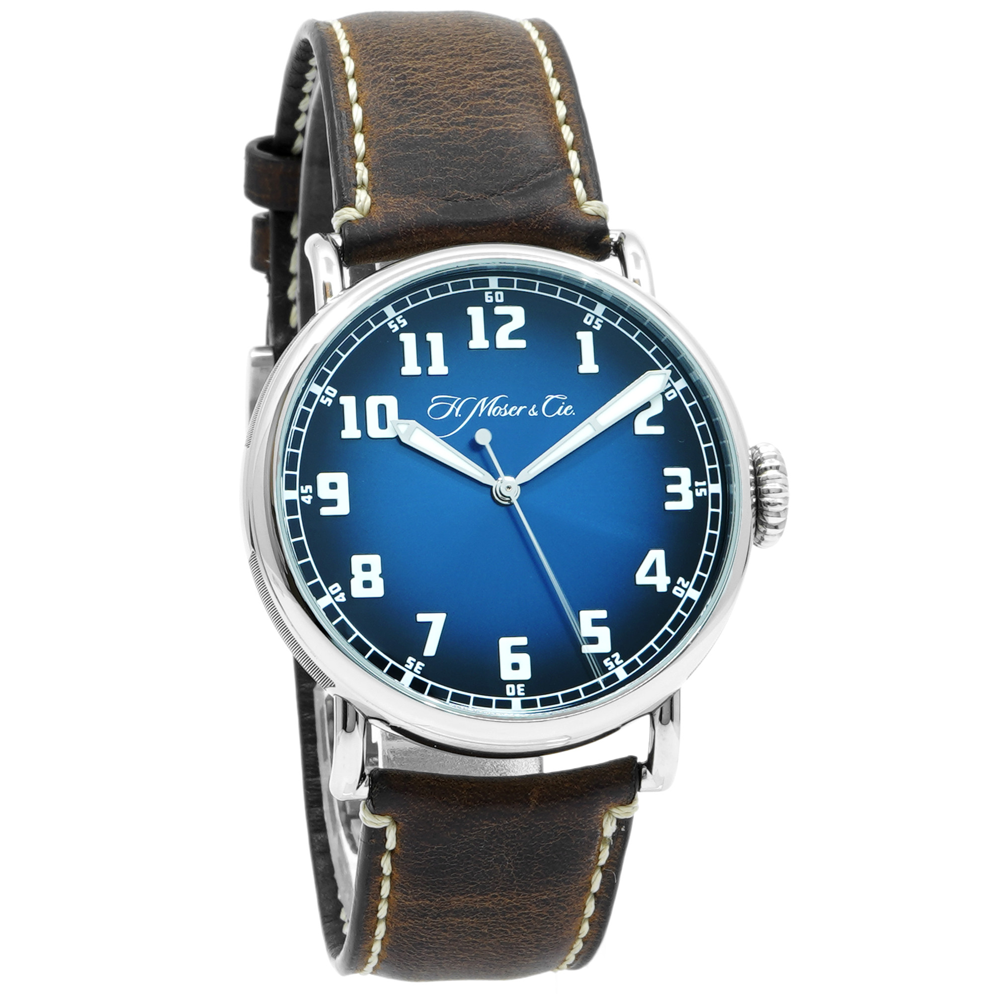 H Moser Heritage Centre Seconds 8200-1201 *Funky Blue Fume' Dial