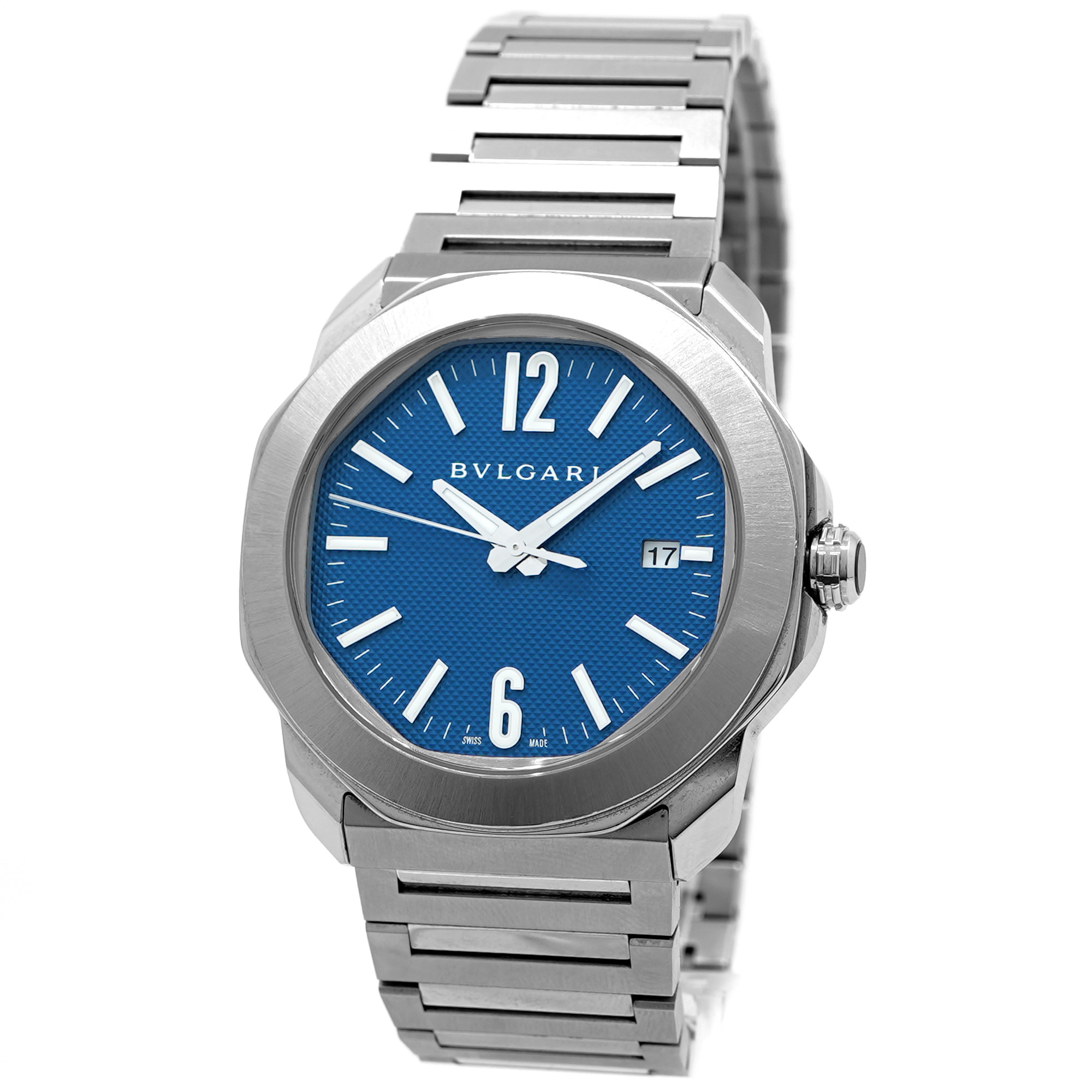 Bulgari Octo Roma OC41S *Blue Dial* - Inventory 8858 - DelrayWatch.com