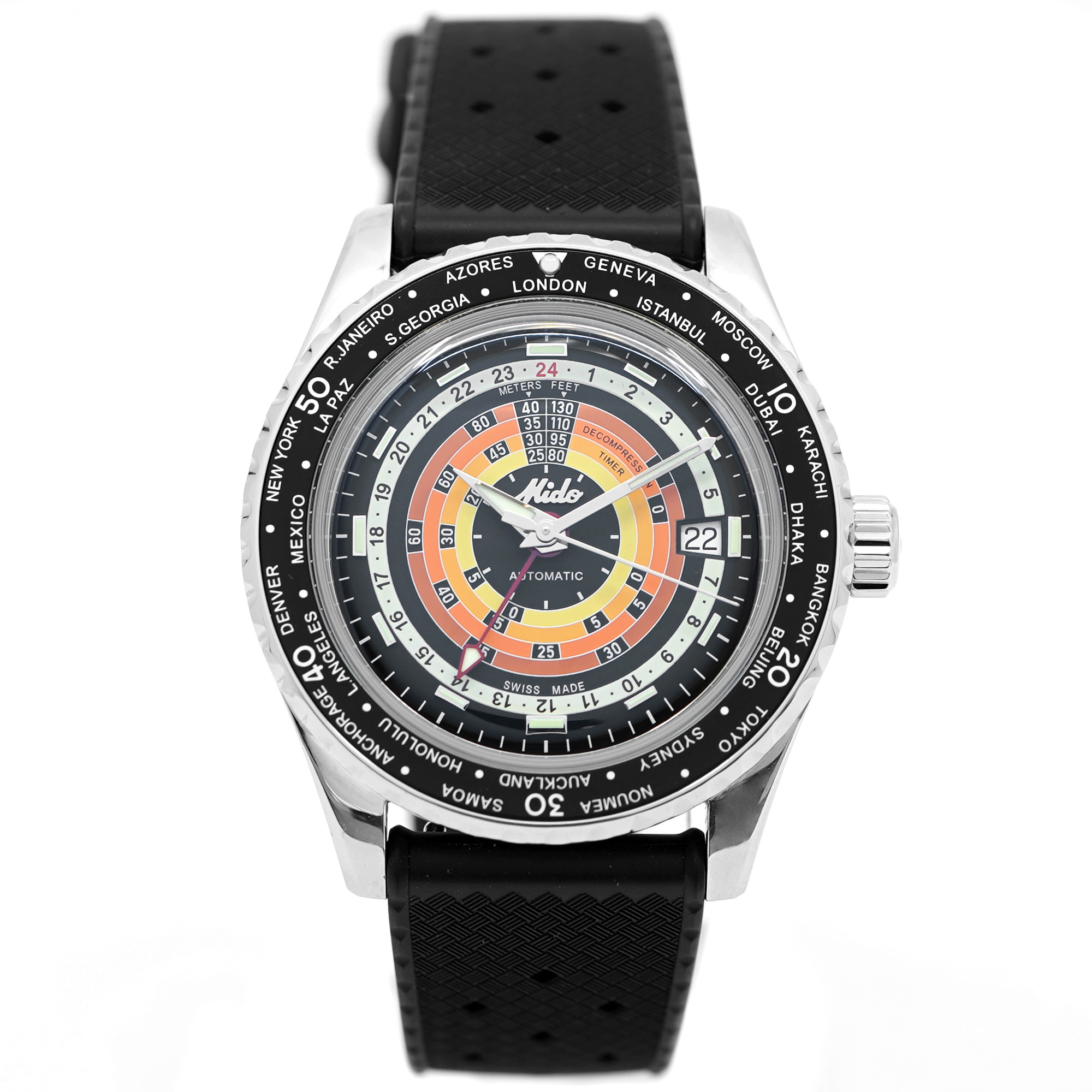 Mido Ocean Star Decompression Worldtimer - Inventory 9386