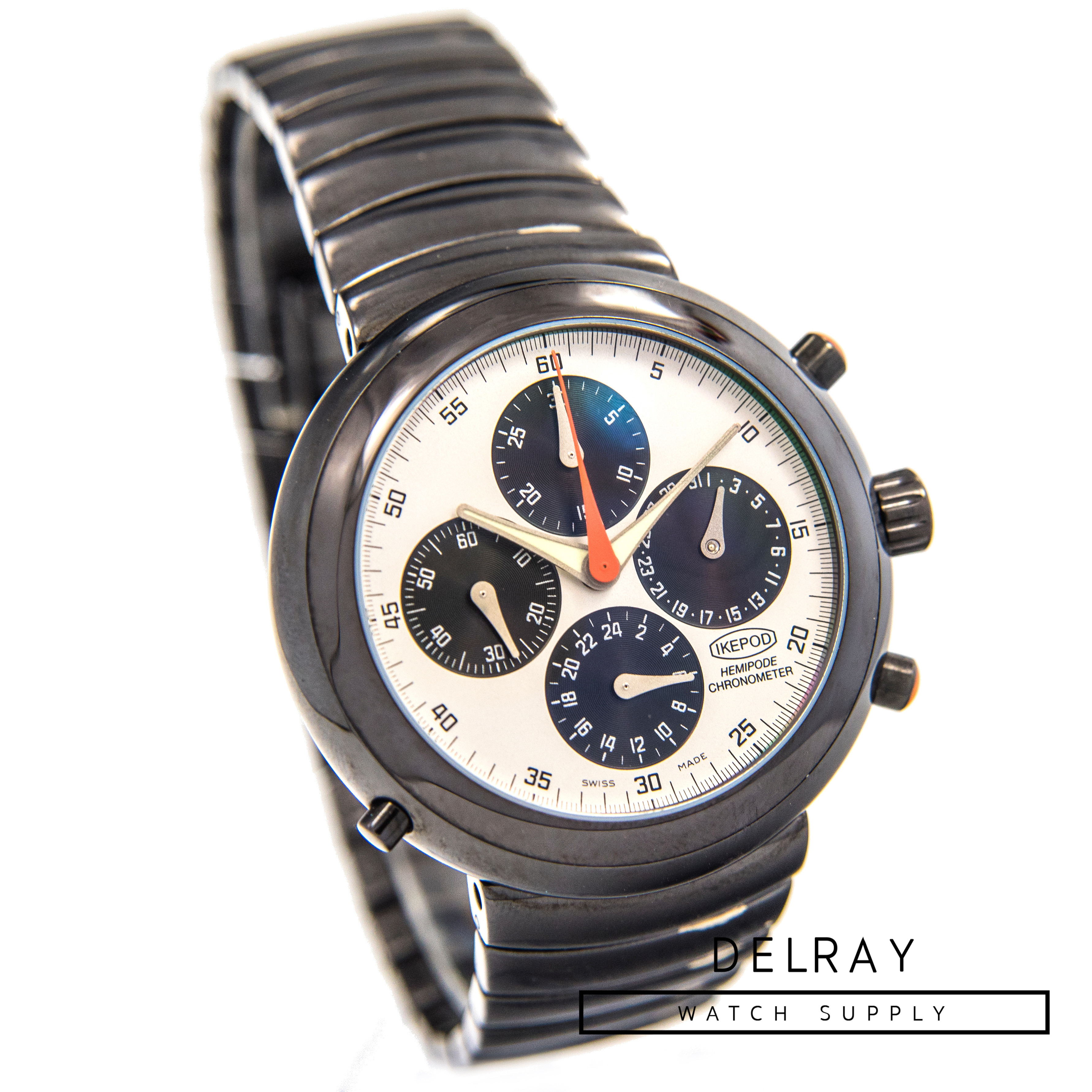 Ikepod Hemipode Black Chronograph GMT 2 - DelrayWatch.com