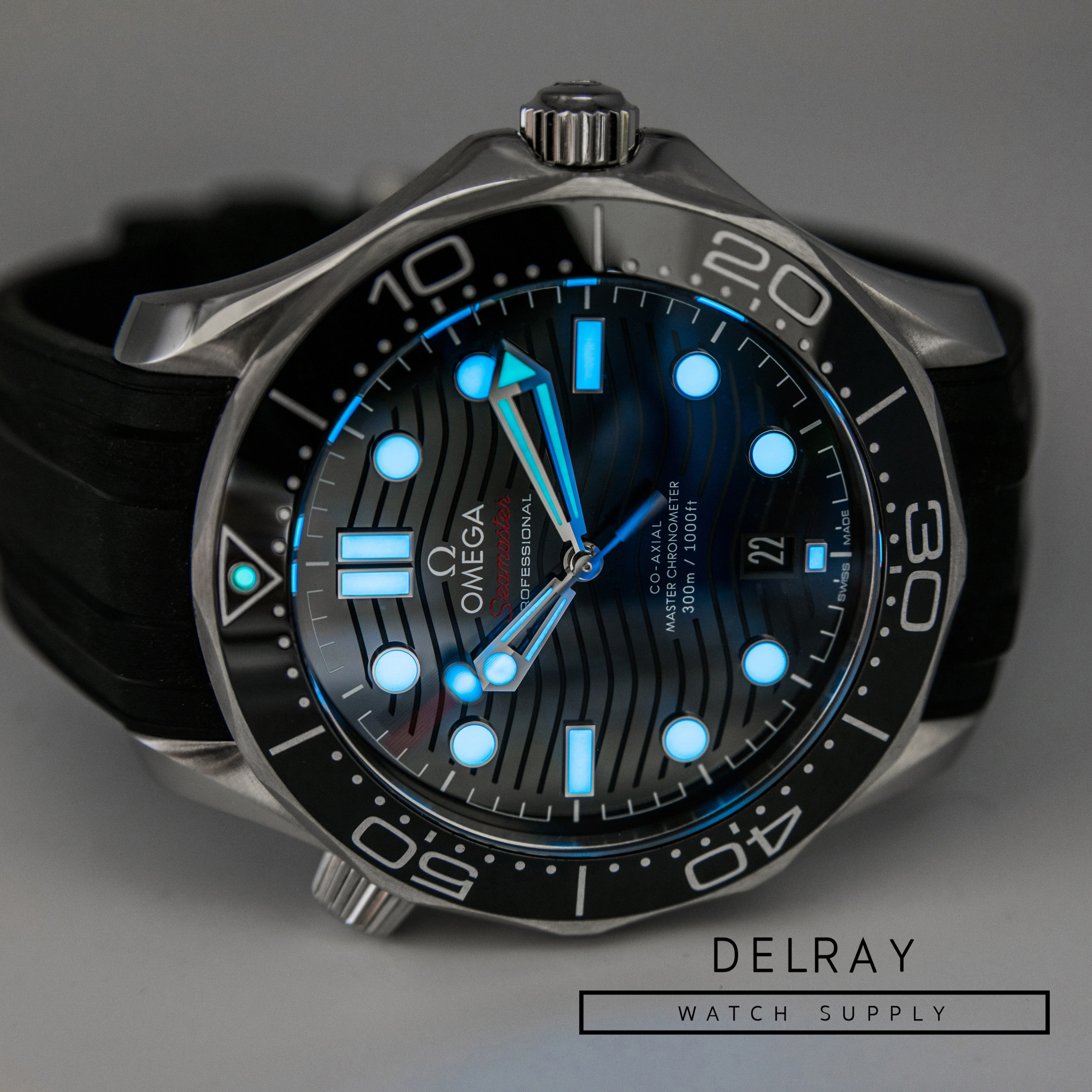 Omega Seamaster Professional Ceramic Wave Black Dial - DelrayWatch.com
