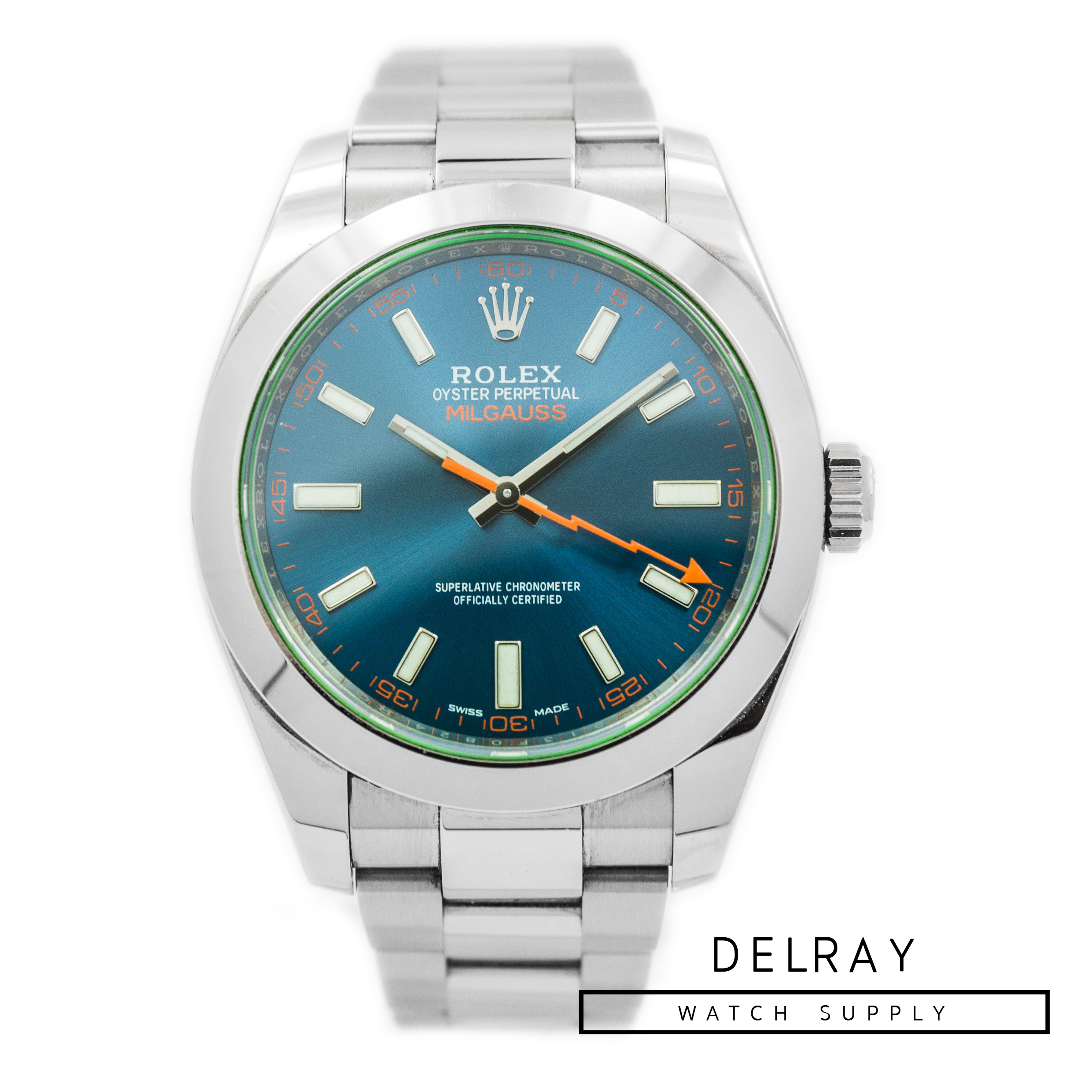 ゆう Rolex Milgauss 116400GV Z Blue *2019 Box and Papers* - DelrayWatch.com