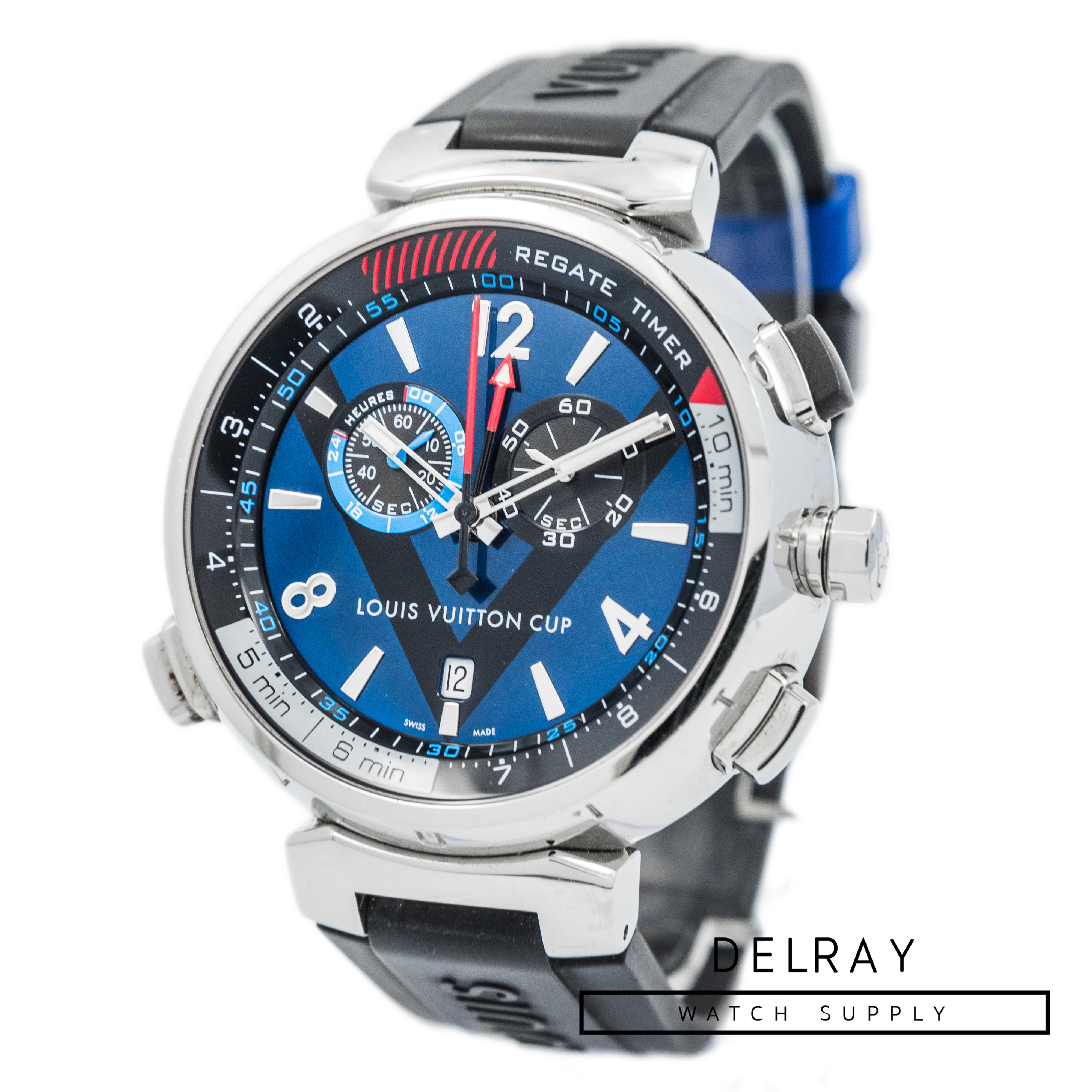 Louis Vuitton Blue Stainless Steel Tambour Regatta Q102D Men's Wristwatch  44 mm at 1stDibs  louis vuitton cup regate, louis vuitton 100m swiss made  stainless steel, louis vuitton cup regate watch