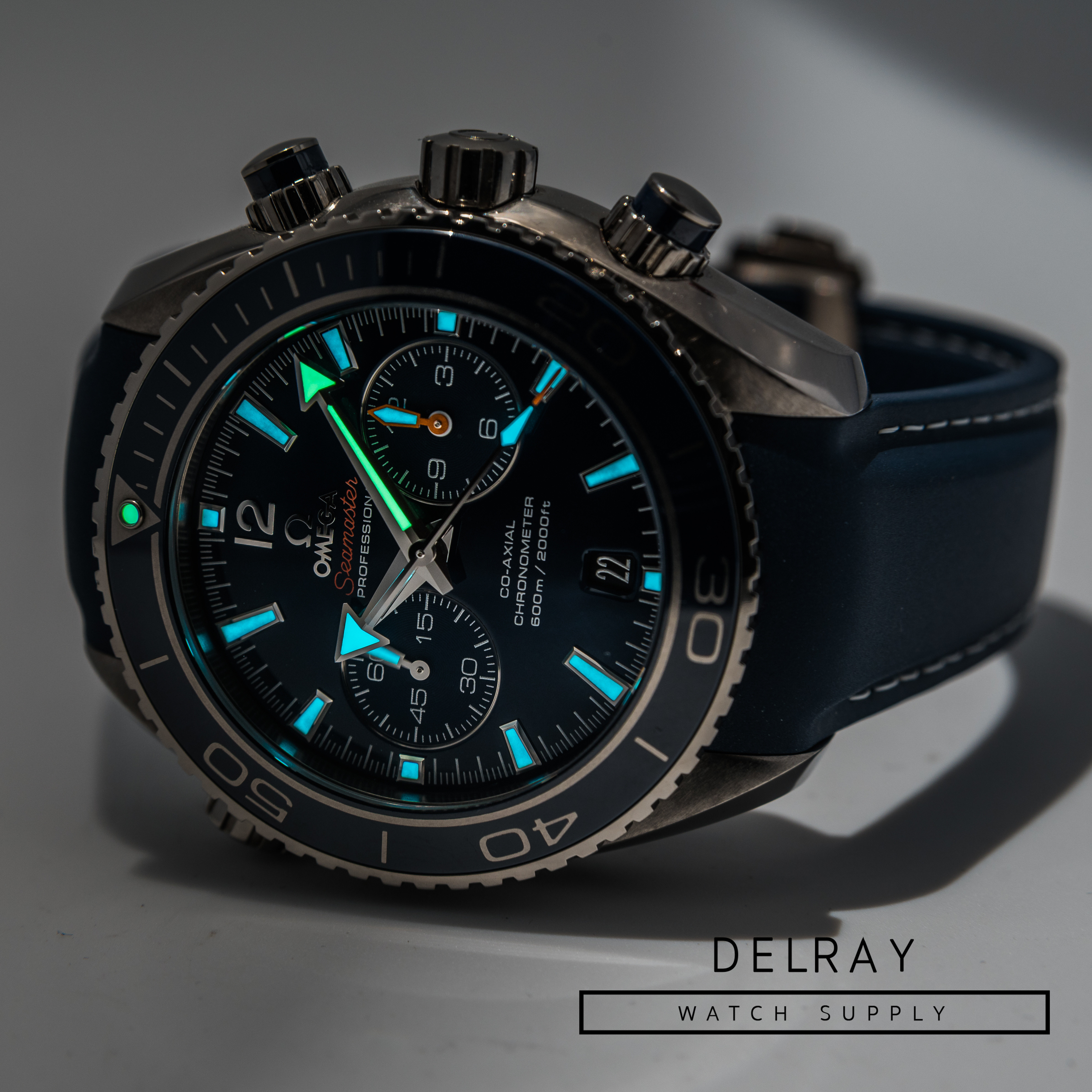 Omega Seamaster Planet Ocean Chronograph Titanium Blue Dial