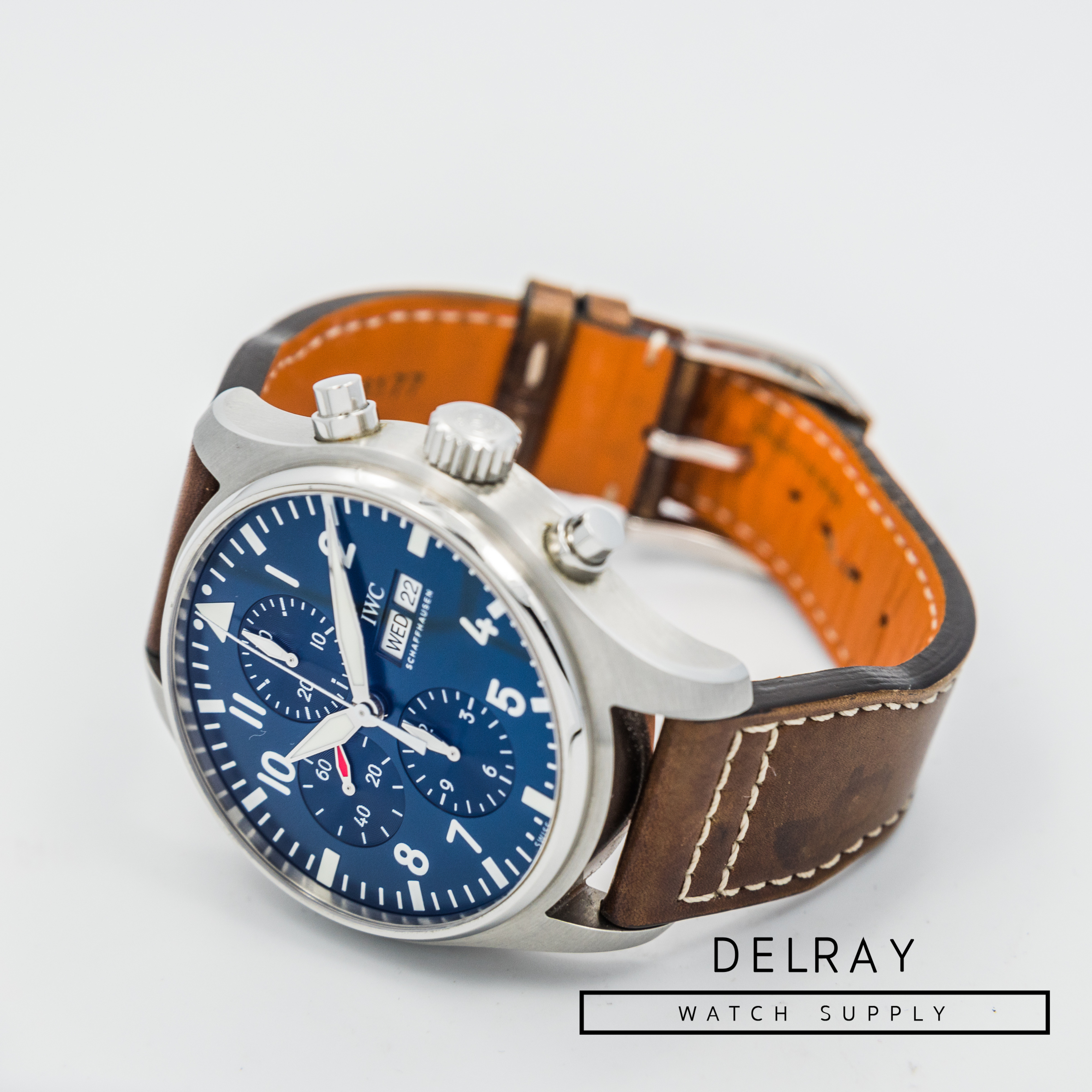 2023 IWC Pilot IW377714 Le Petit Prince Automatic Chronograph Day Date 43mm  Blue Wristwatch with Box and Papers