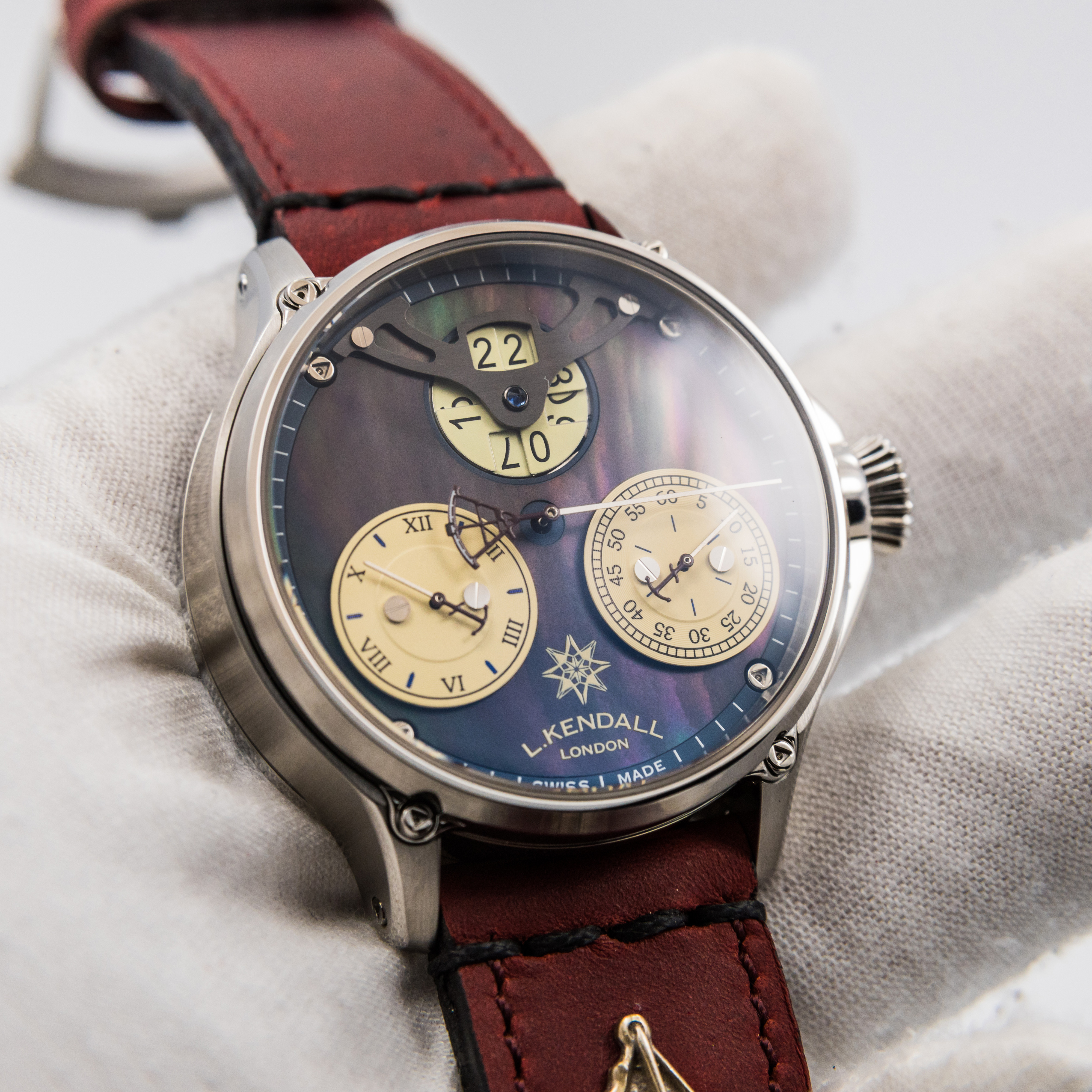L. Kendall K6 Large Date *Luminous Black MOP Dial* - DelrayWatch.com