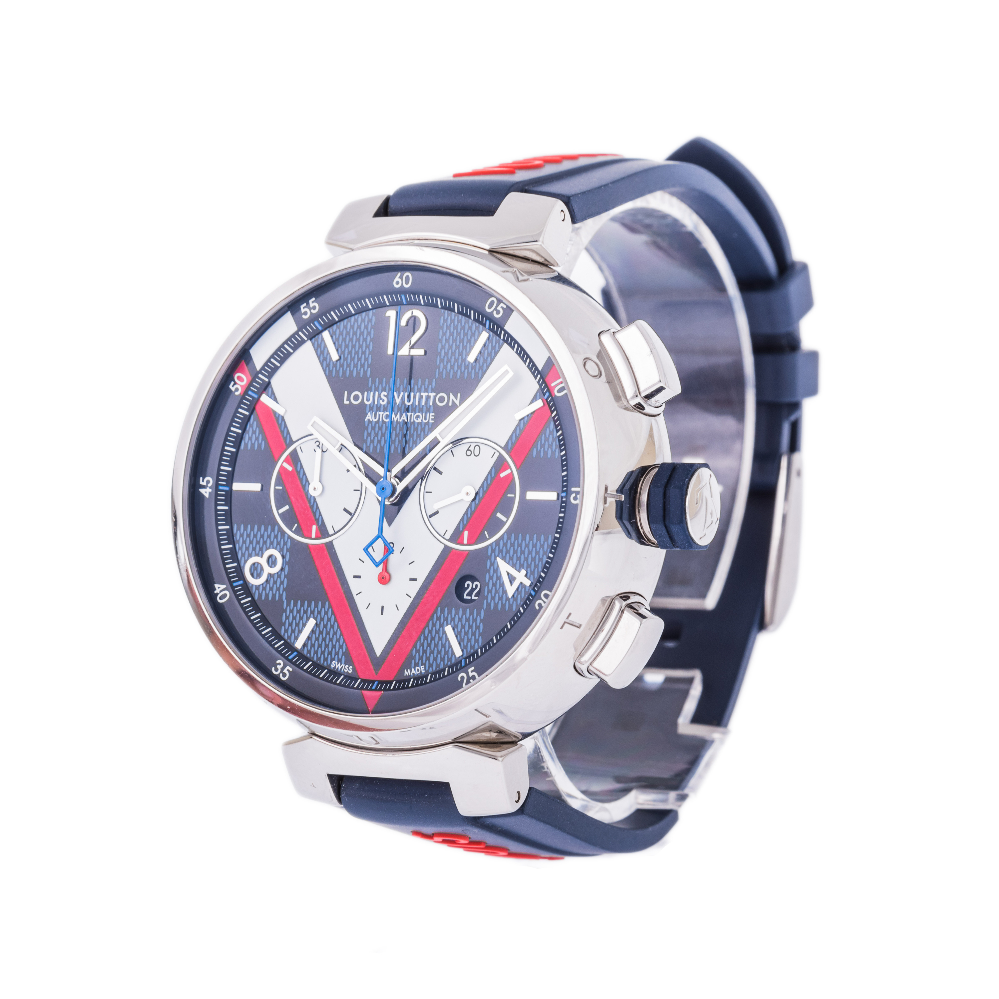 Louis Vuitton Tambour Damier Cobalt - DelrayWatch.com