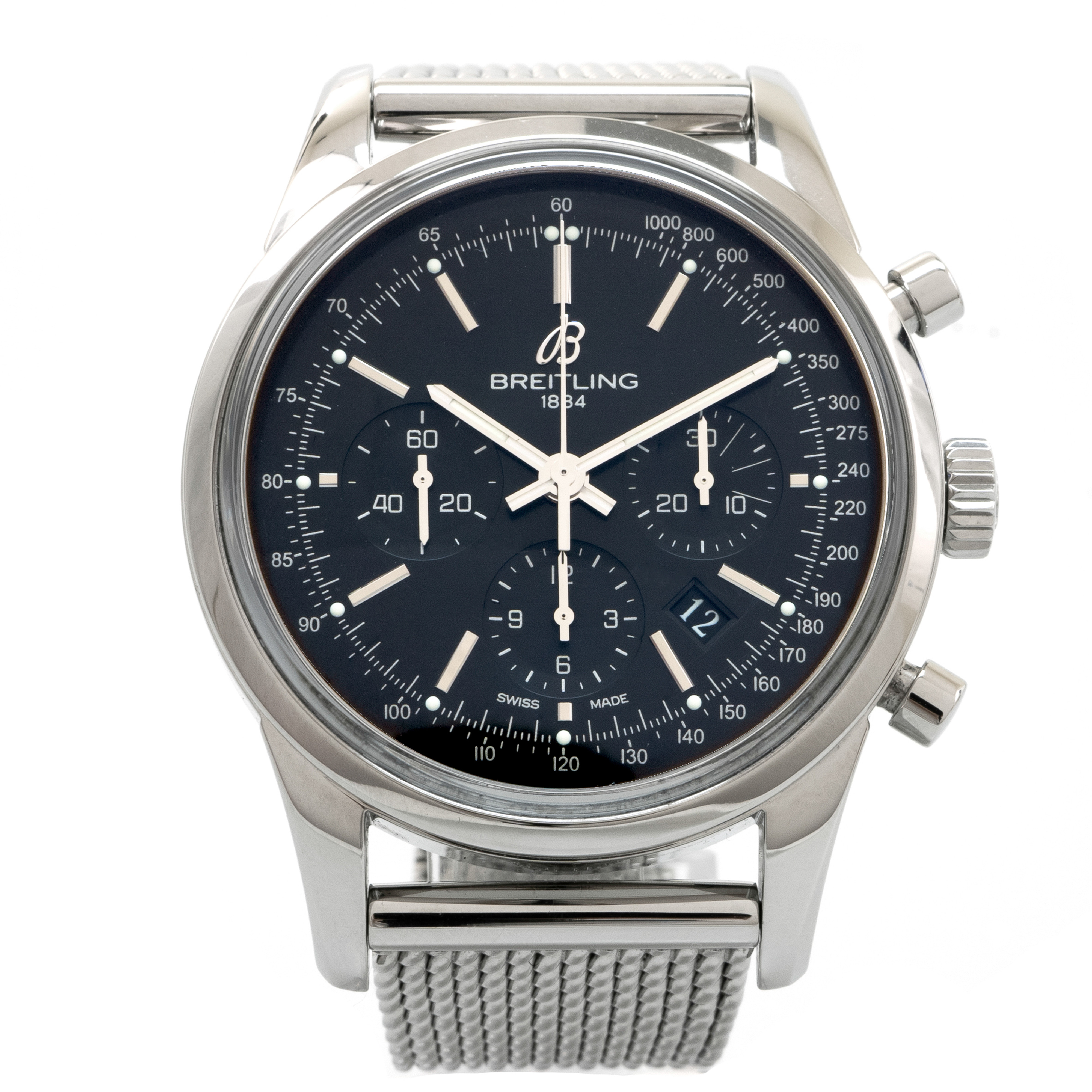 STAINLESS STEEL BREITLING TRANSOCEAN CHRONOGRAPH