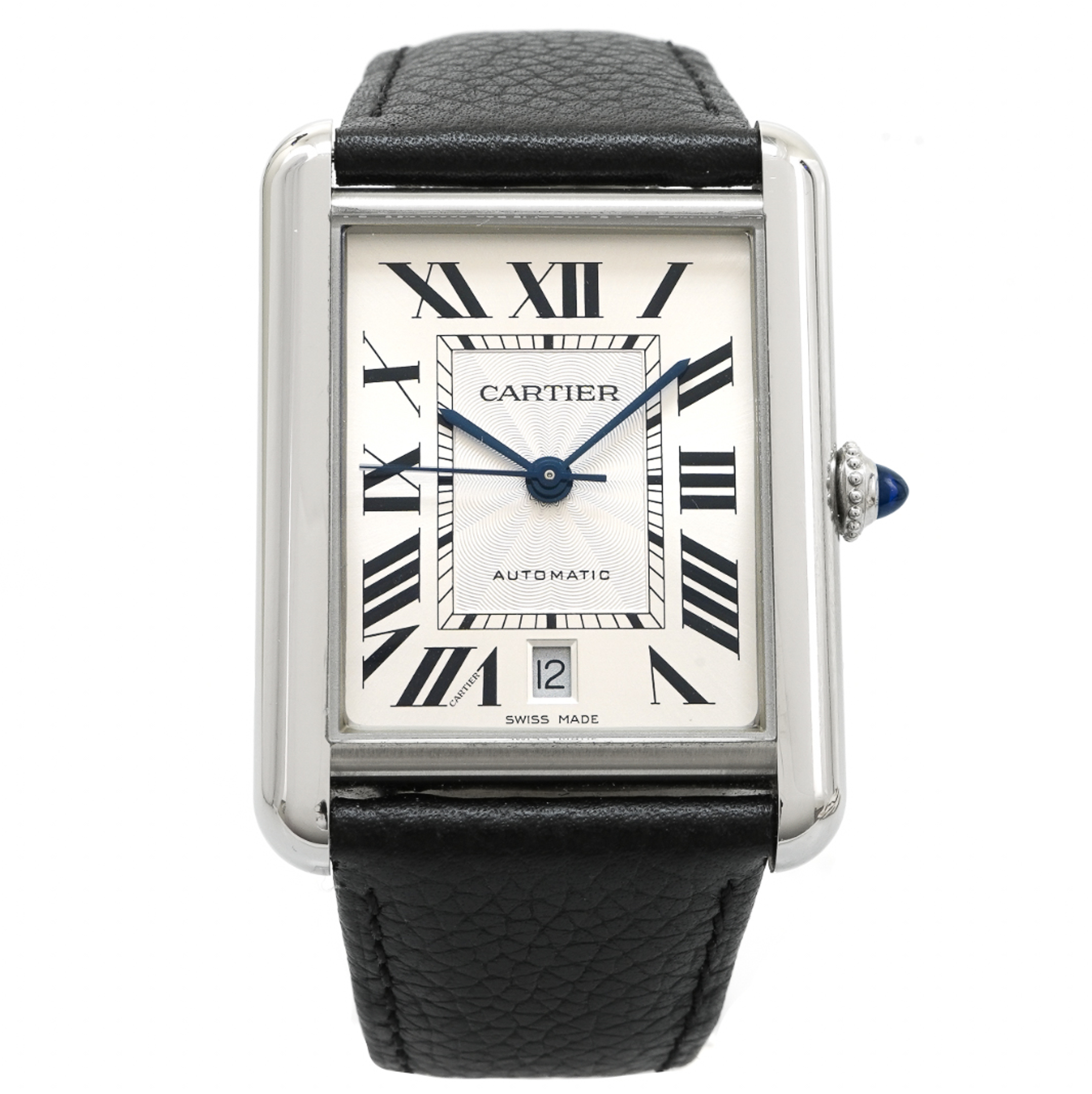 Cartier Tank Must XL Automatic Steel Black Leather Silver Dial 2022