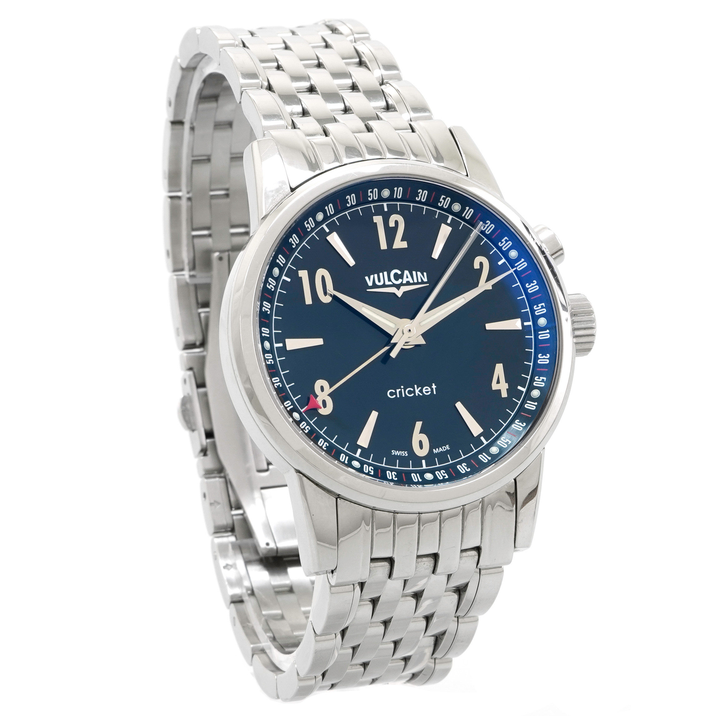 Vulcain Cricket Classic 1951 Alarm - *Blue Dial* - Inventory 3810