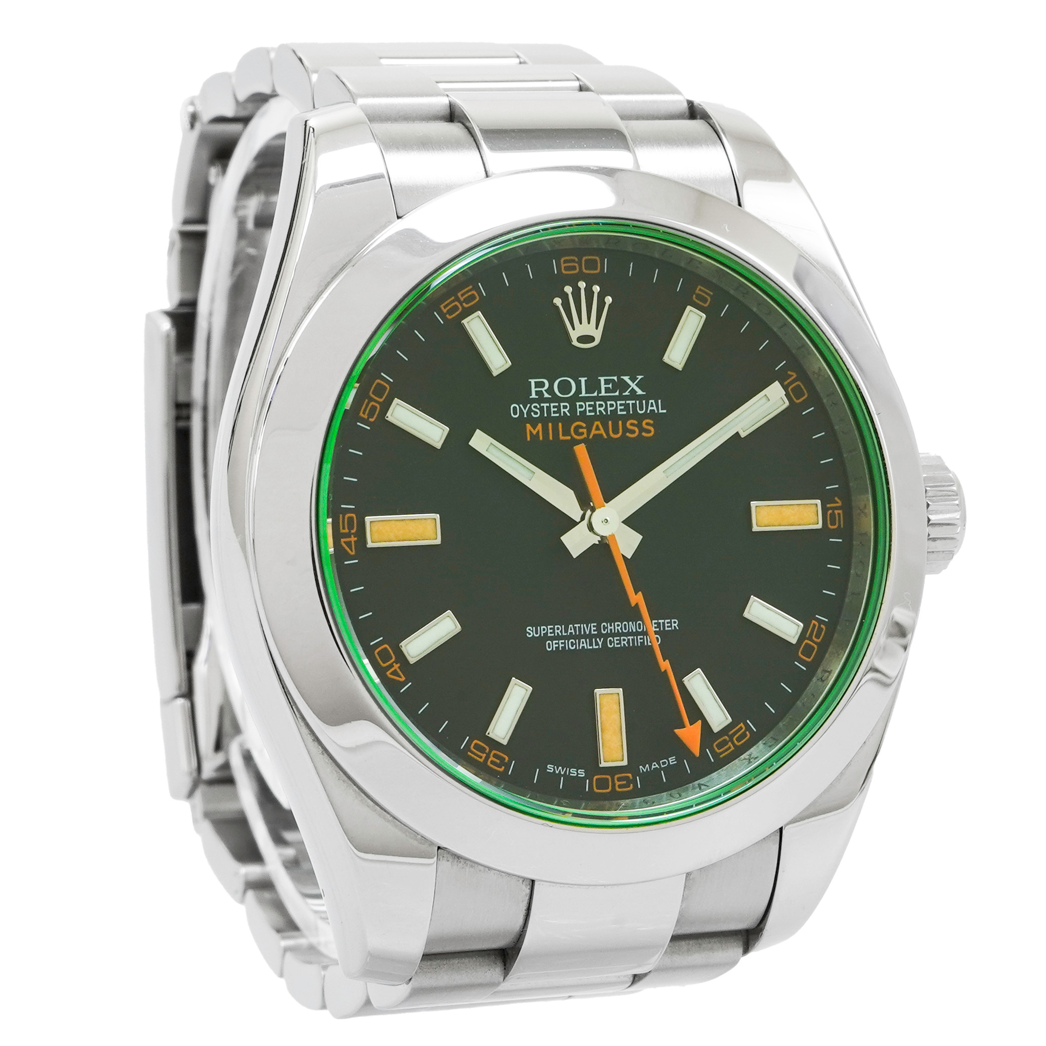 Rolex Milgauss 116400 Black Dial Green Crystal - Inventory 3912