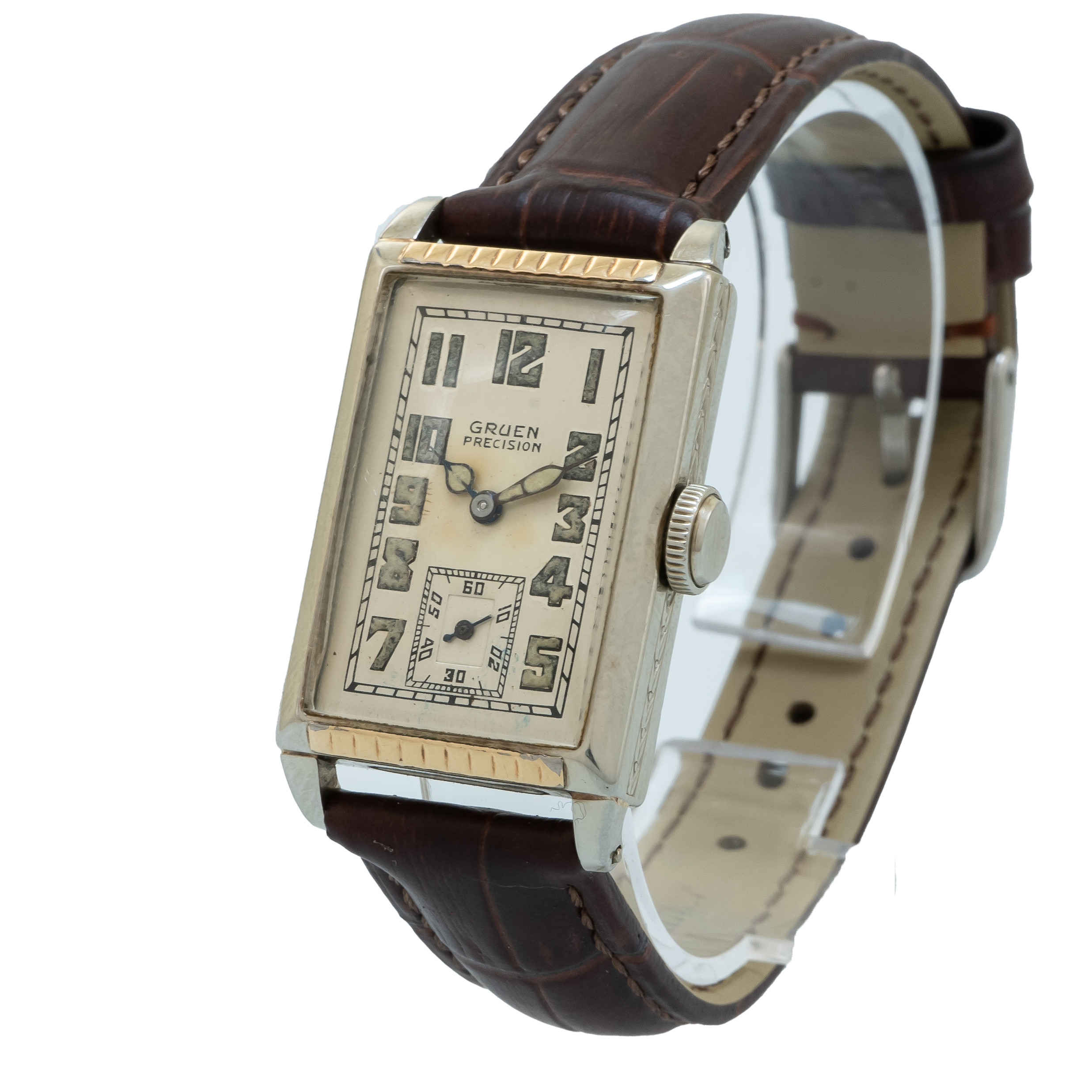 Gruen 1920's Vintage Quadron Two Tone - Inventory 3960