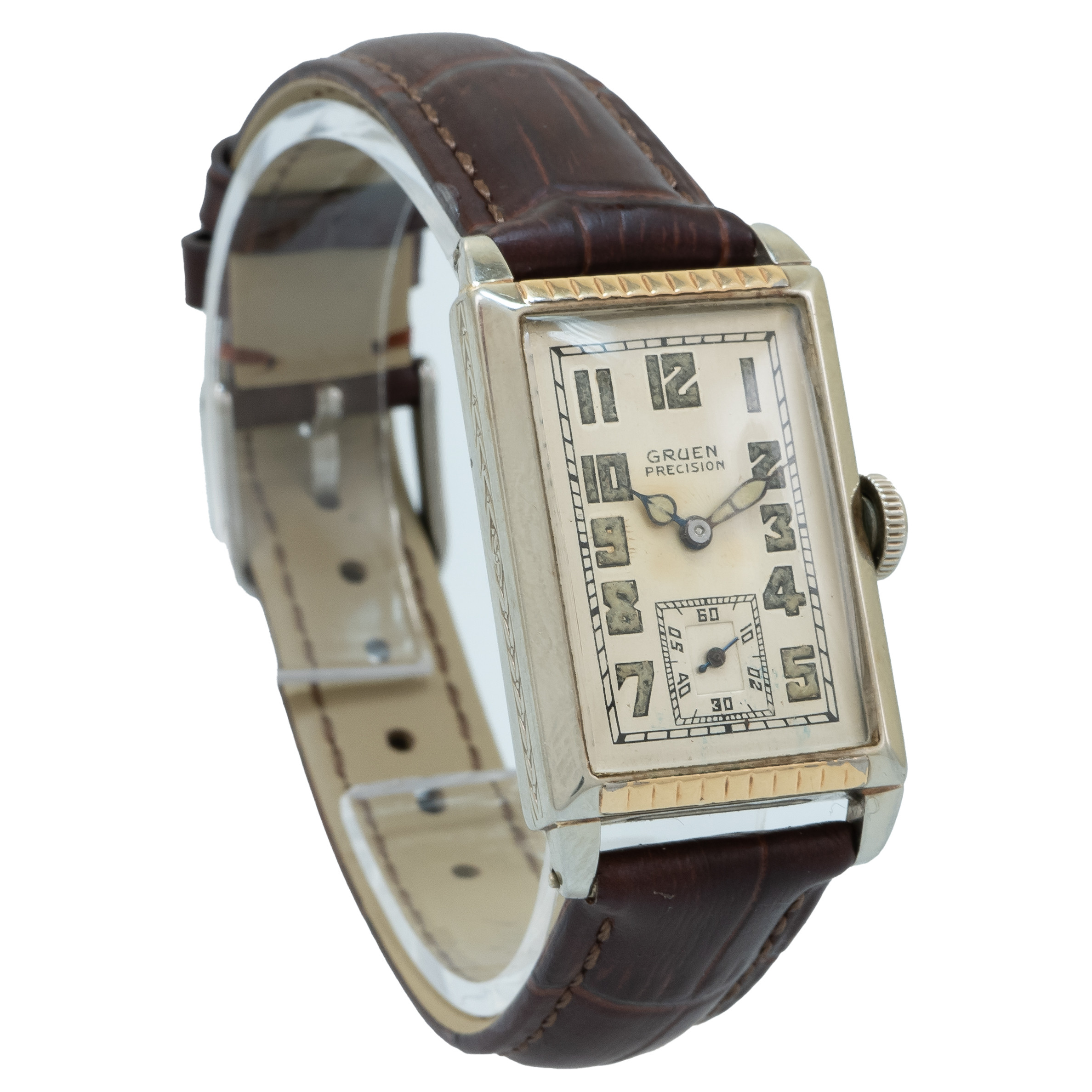 Gruen 1920's Vintage Quadron Two Tone - Inventory 3960