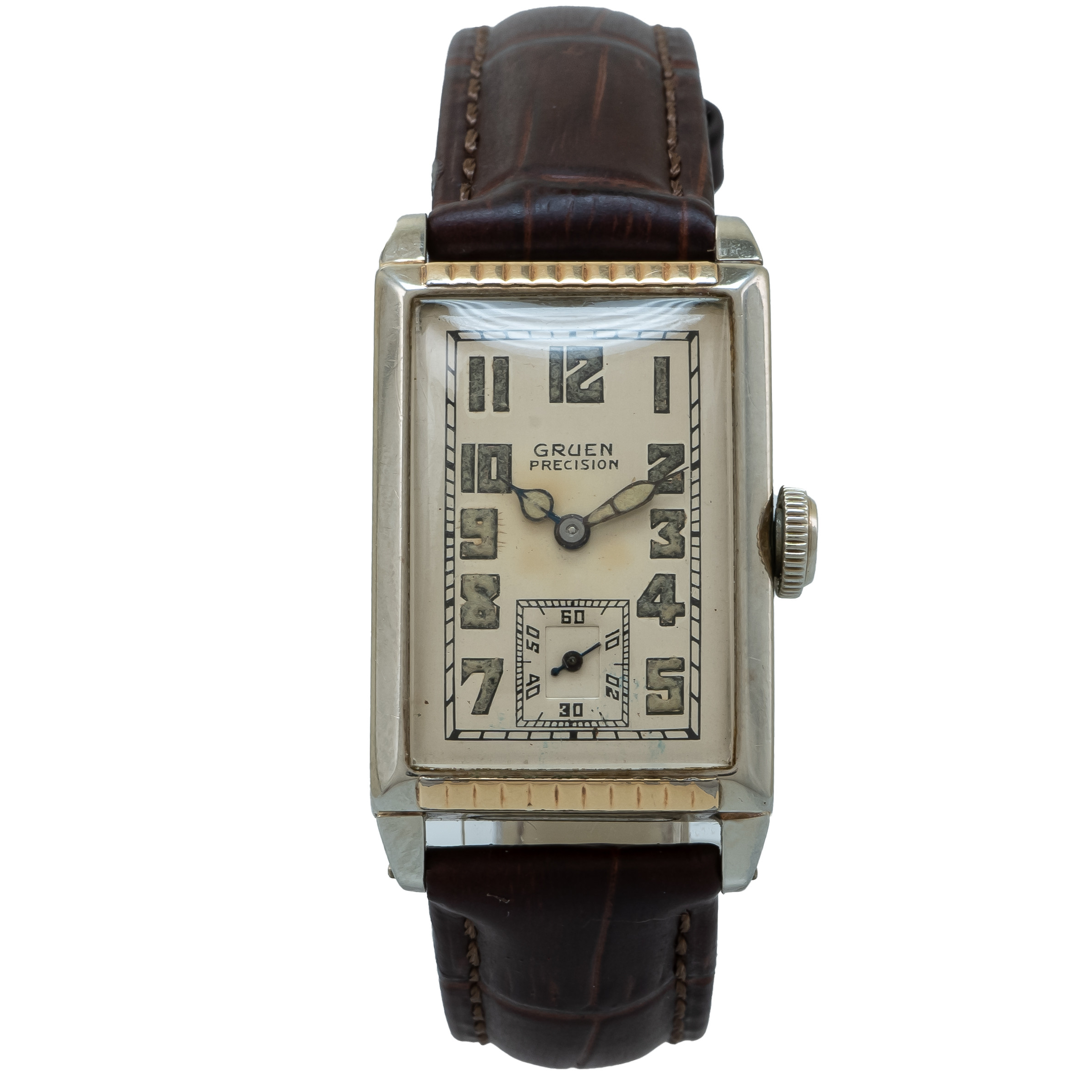 Gruen 1920's Vintage Quadron Two Tone - Inventory 3960
