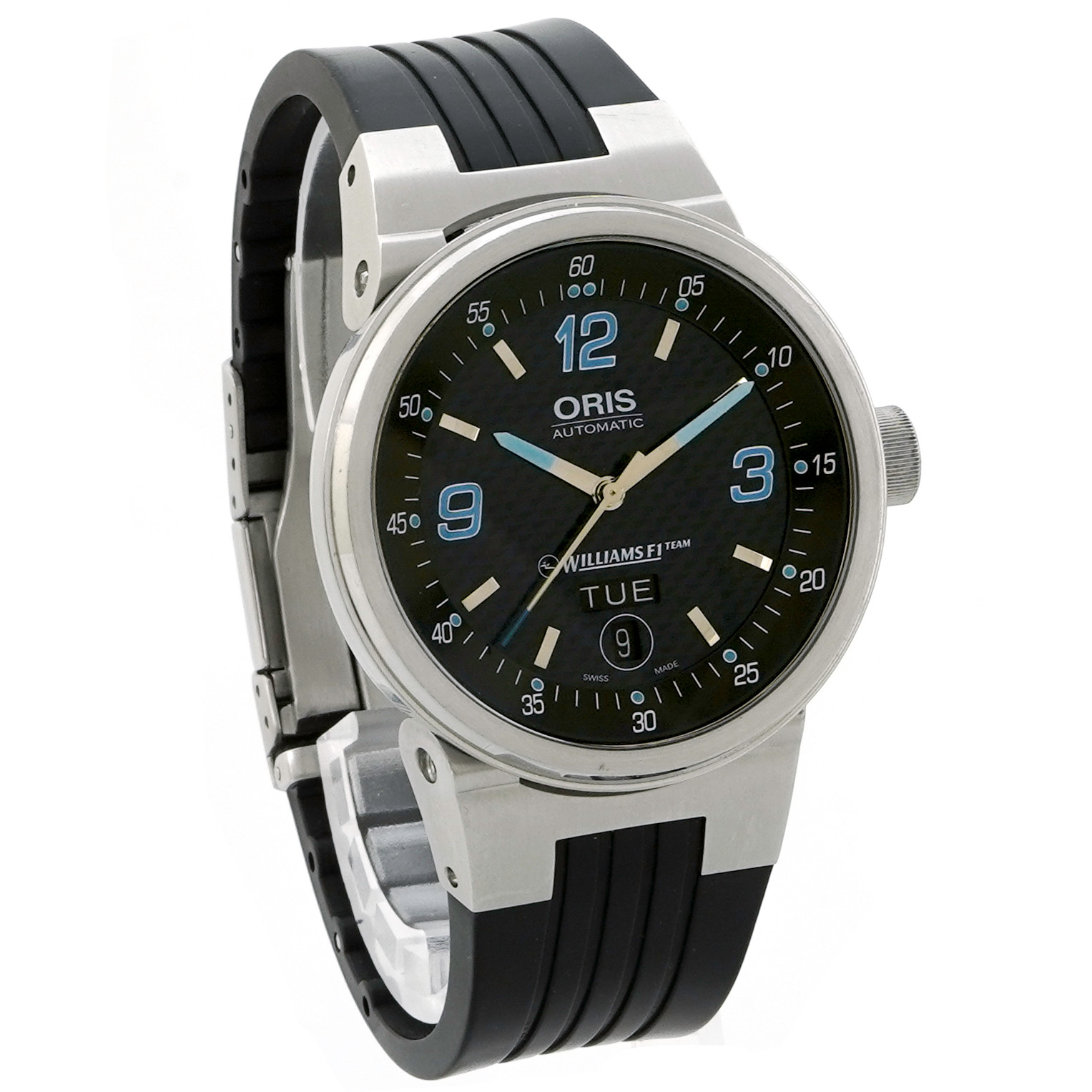 Oris Williams F1 Team Automatic Day Date Model 7613 on Oris Rubber Strap with Deployment with Box & Papers