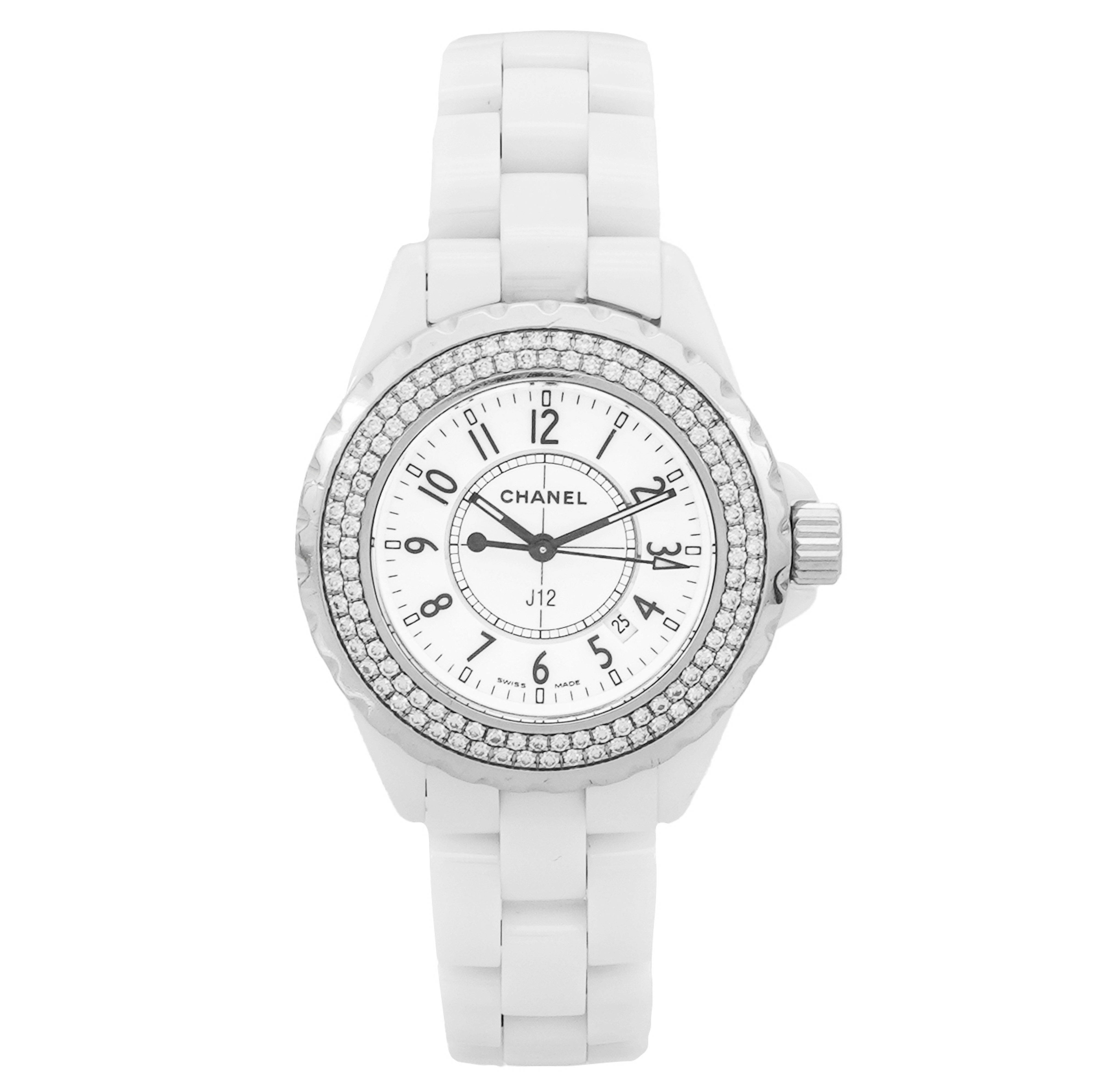 Chanel J12 White Ceramic and Diamond H0967 - Inventory 4403 