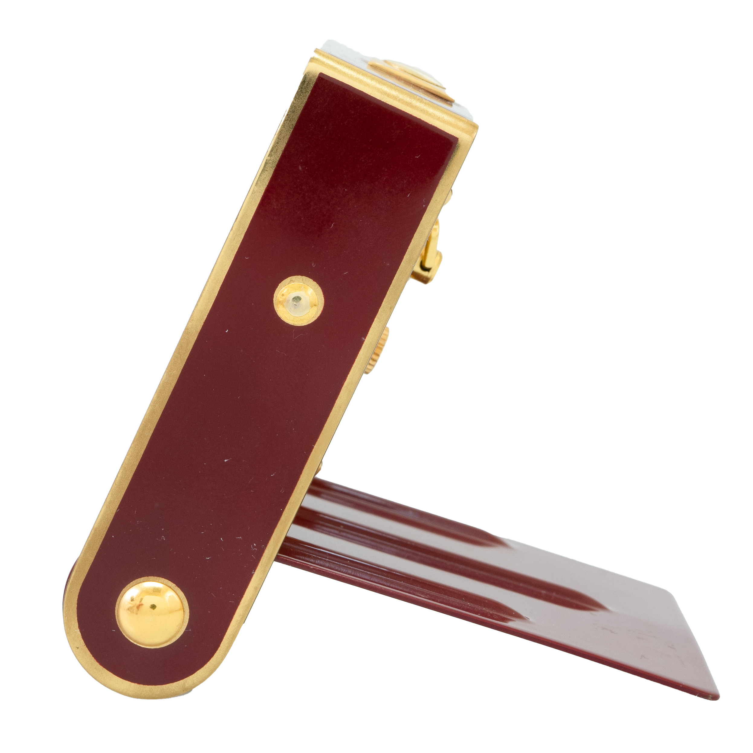 Jaeger LeCoultre Red Enamel Folding Memovox Style 8 Days Alarm