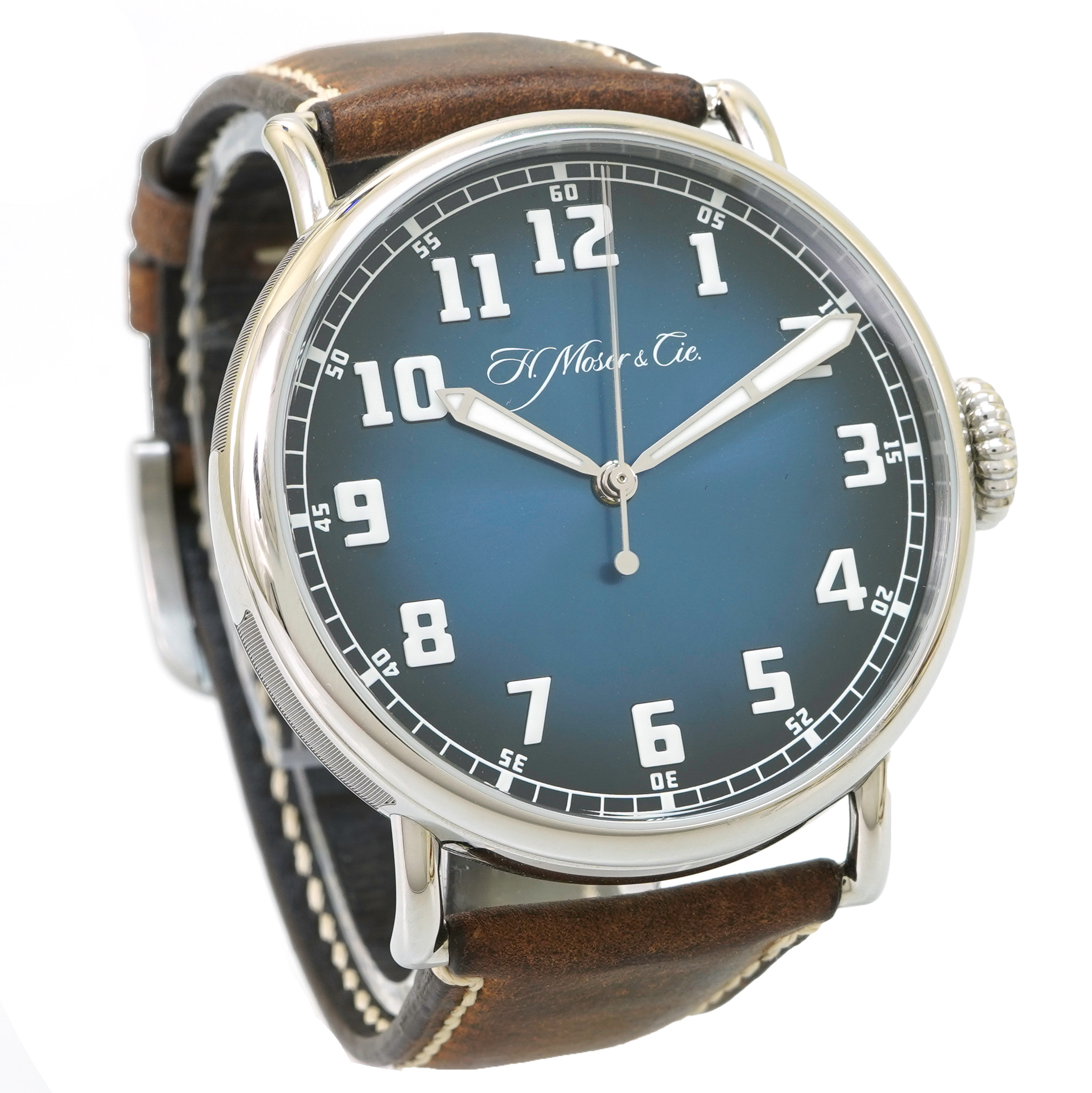 H Moser Heritage Centre Seconds 8200-1201 *Funky Blue Fume' Dial