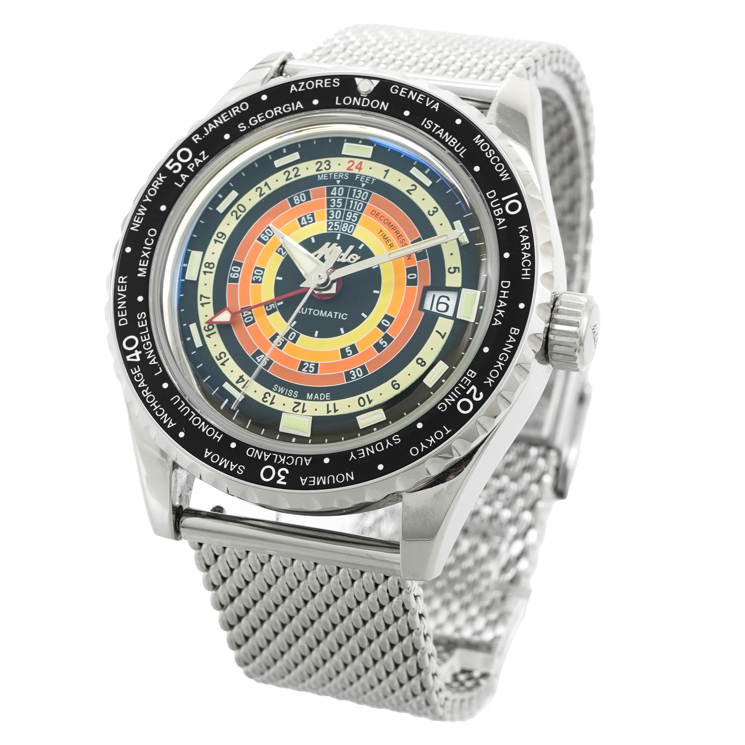 Mido Ocean Star Decompression GMT Worldtimer Black - Inventory