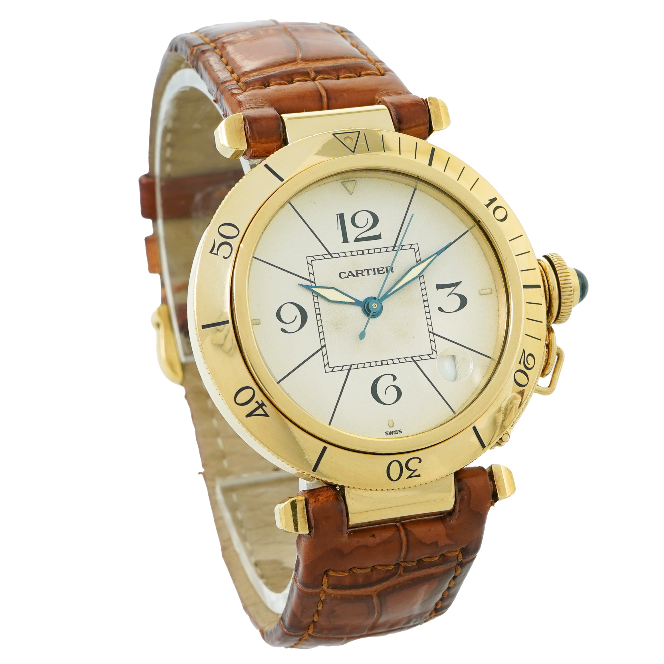 Cartier Pasha 1991 38mm Yellow Gold - Inventory 5475 - DelrayWatch.com