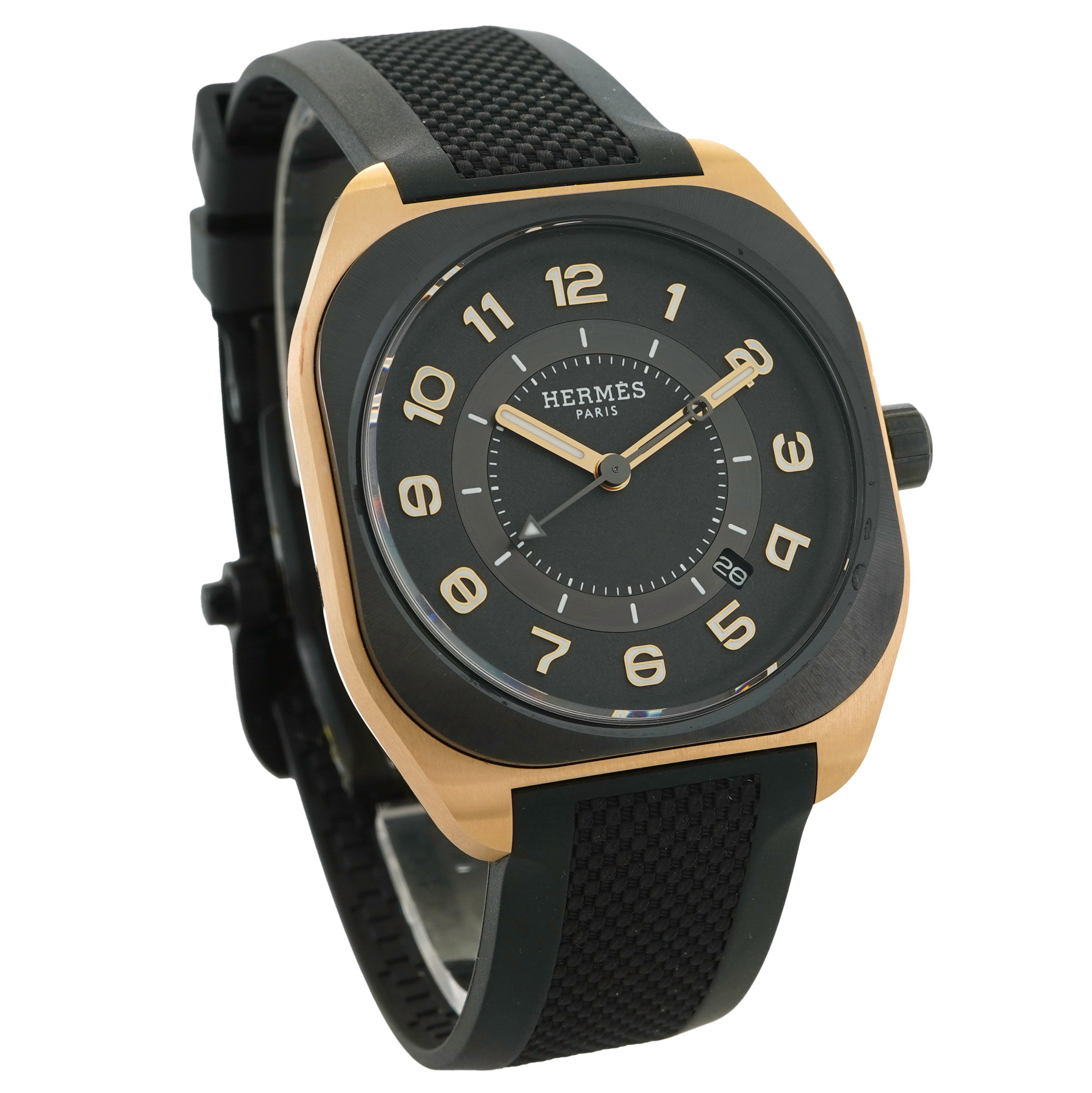 【難あり】HERMES ゴールド ブラック 時計 HHP 201　　ジャンク品 Hermes H08 SP1.720 *2023* - Inventory 5505 - DelrayWatch.com