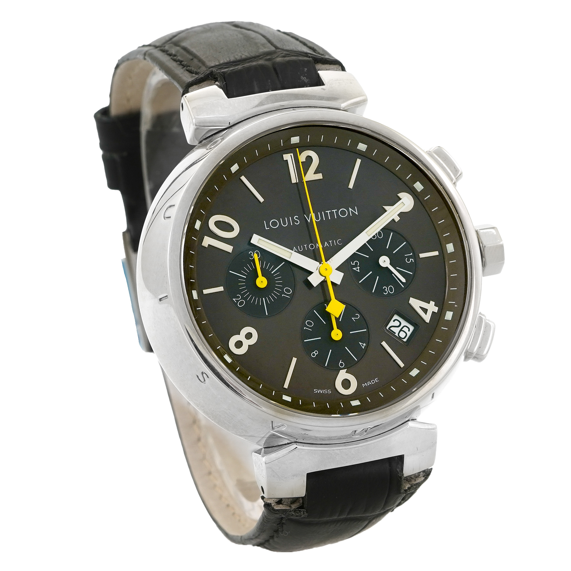 Louis Vuitton Tambour Chronograph Brown Dial Q1121 - Inventory