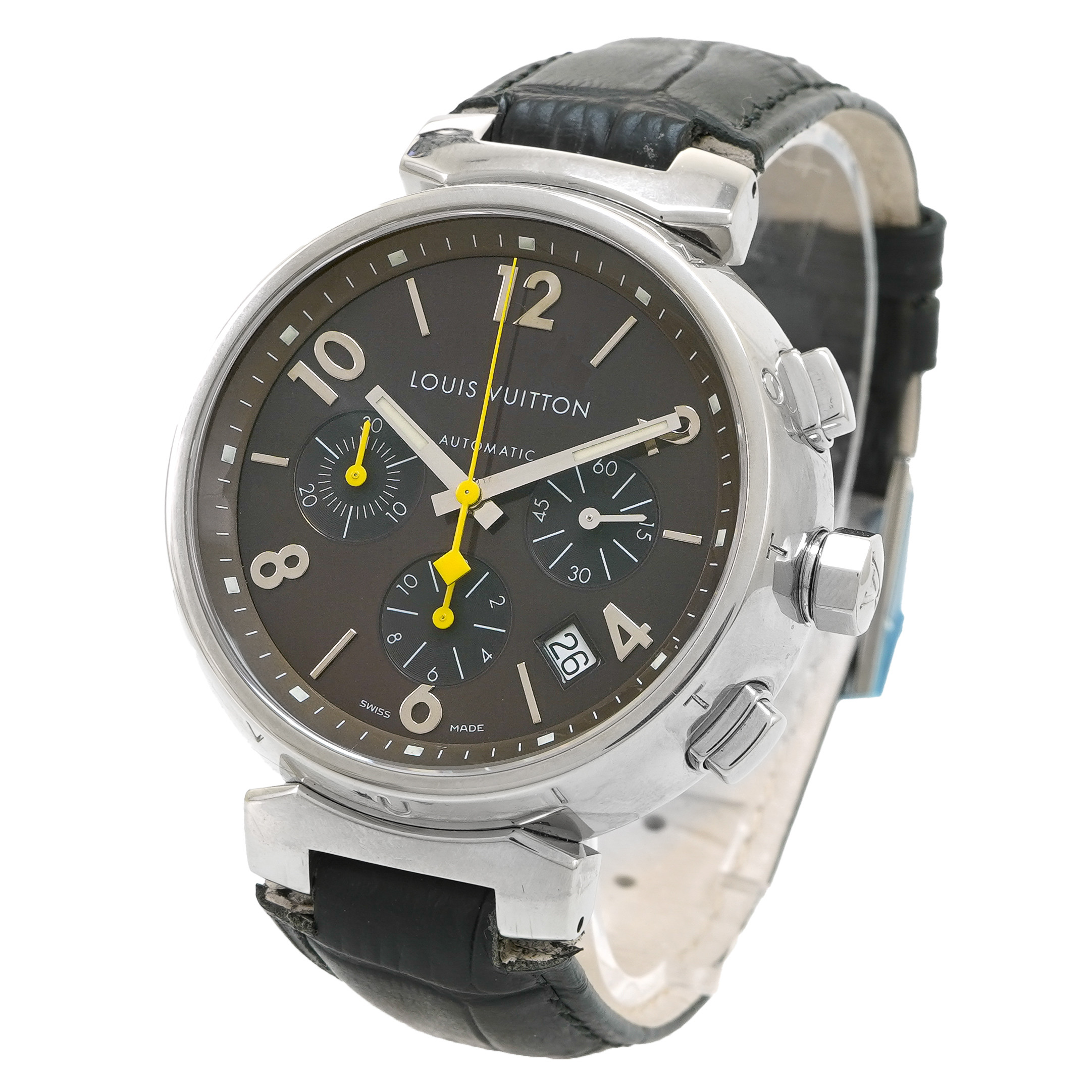 Louis Vuitton Tambour Chronograph Brown Dial Q1121 - Inventory