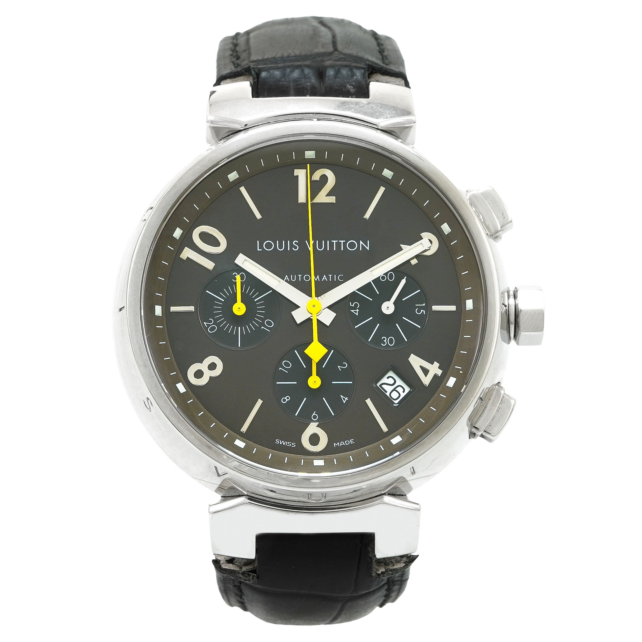 Louis Vuitton Tambour Chronograph Brown Dial Q1121 - Inventory