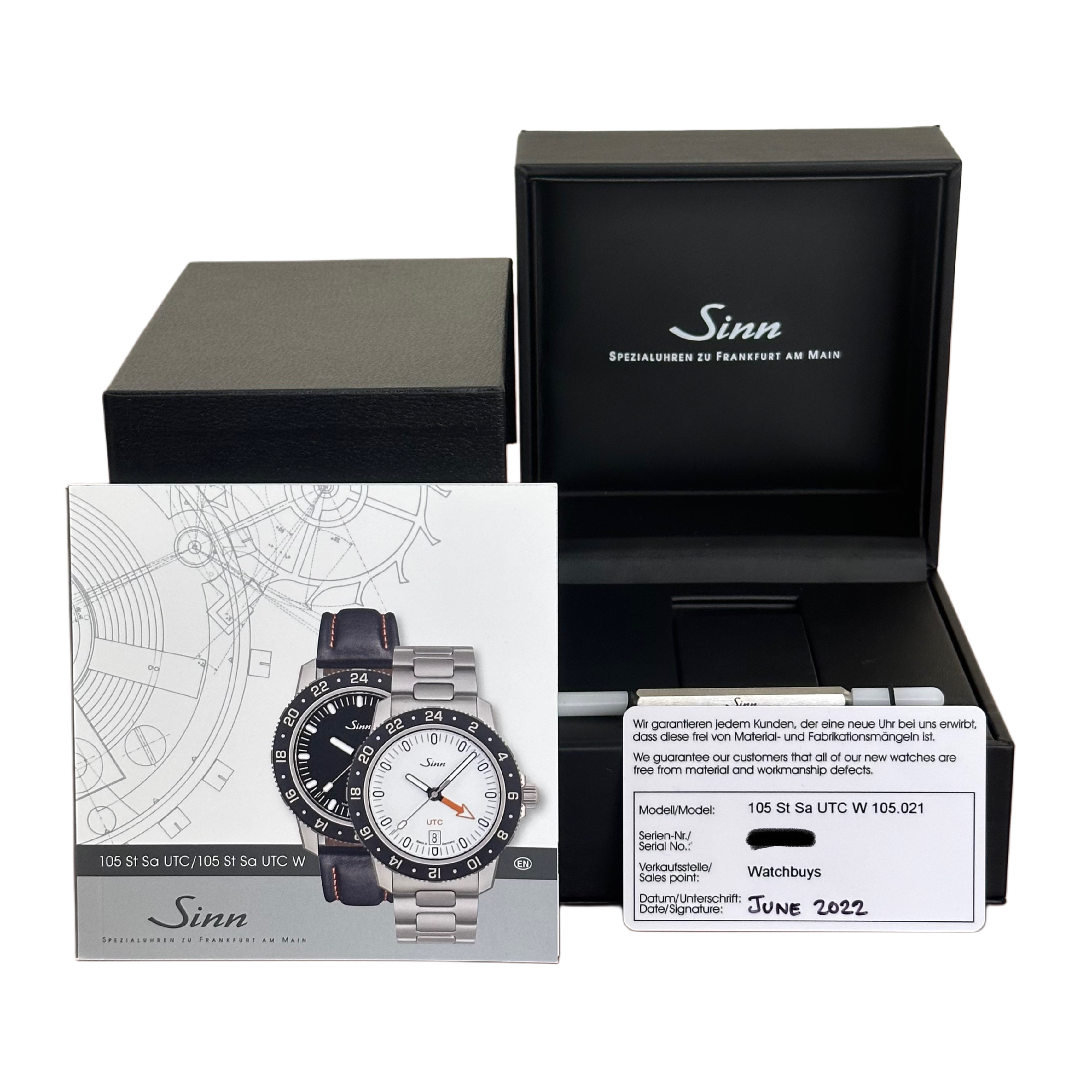 Sinn 105 St Sa UTC *2022* *Unworn* - Inventory 6410 - DelrayWatch.com