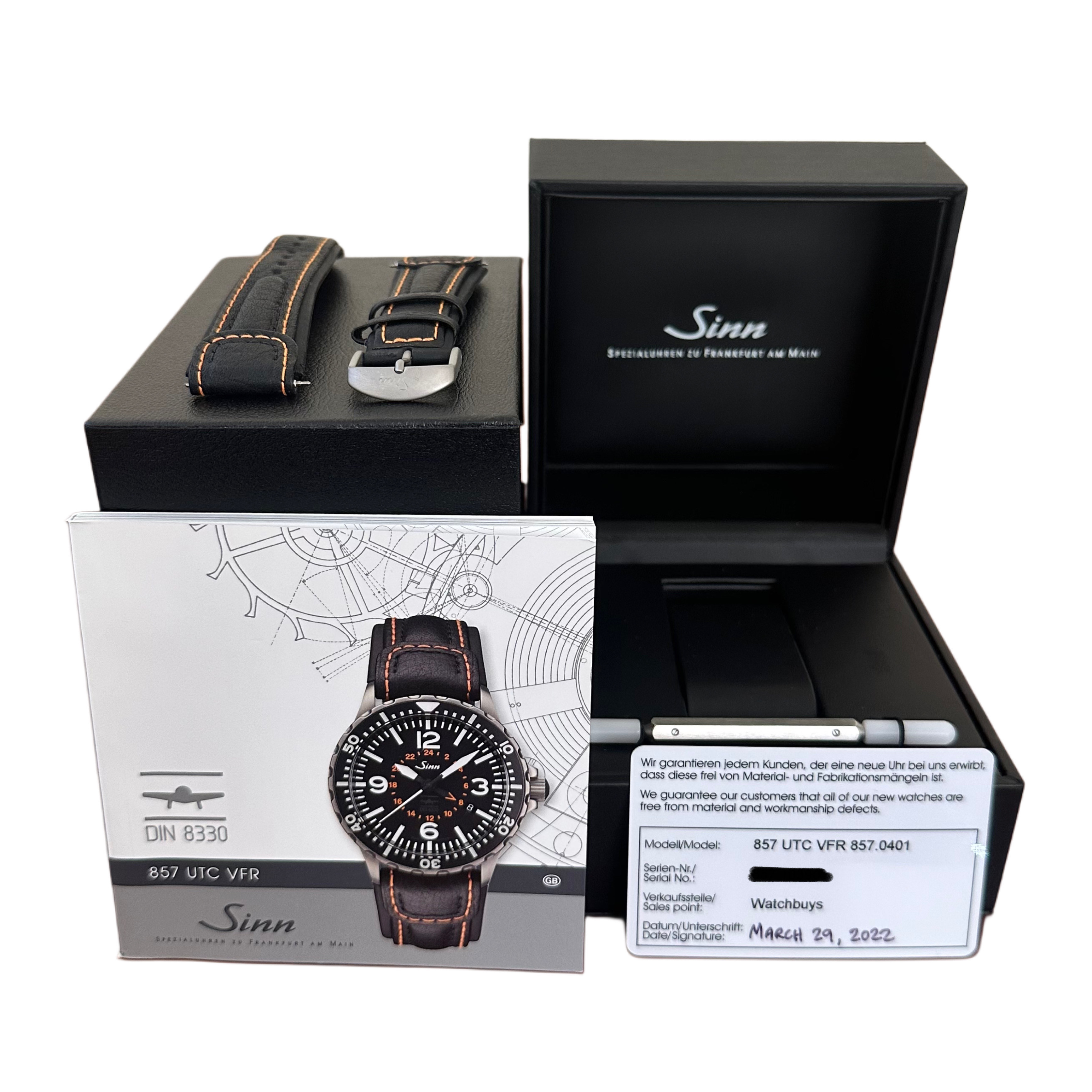 Sinn 857 UTC VFR Tegiment GMT *2022* *Unworn* - Inventory 6411