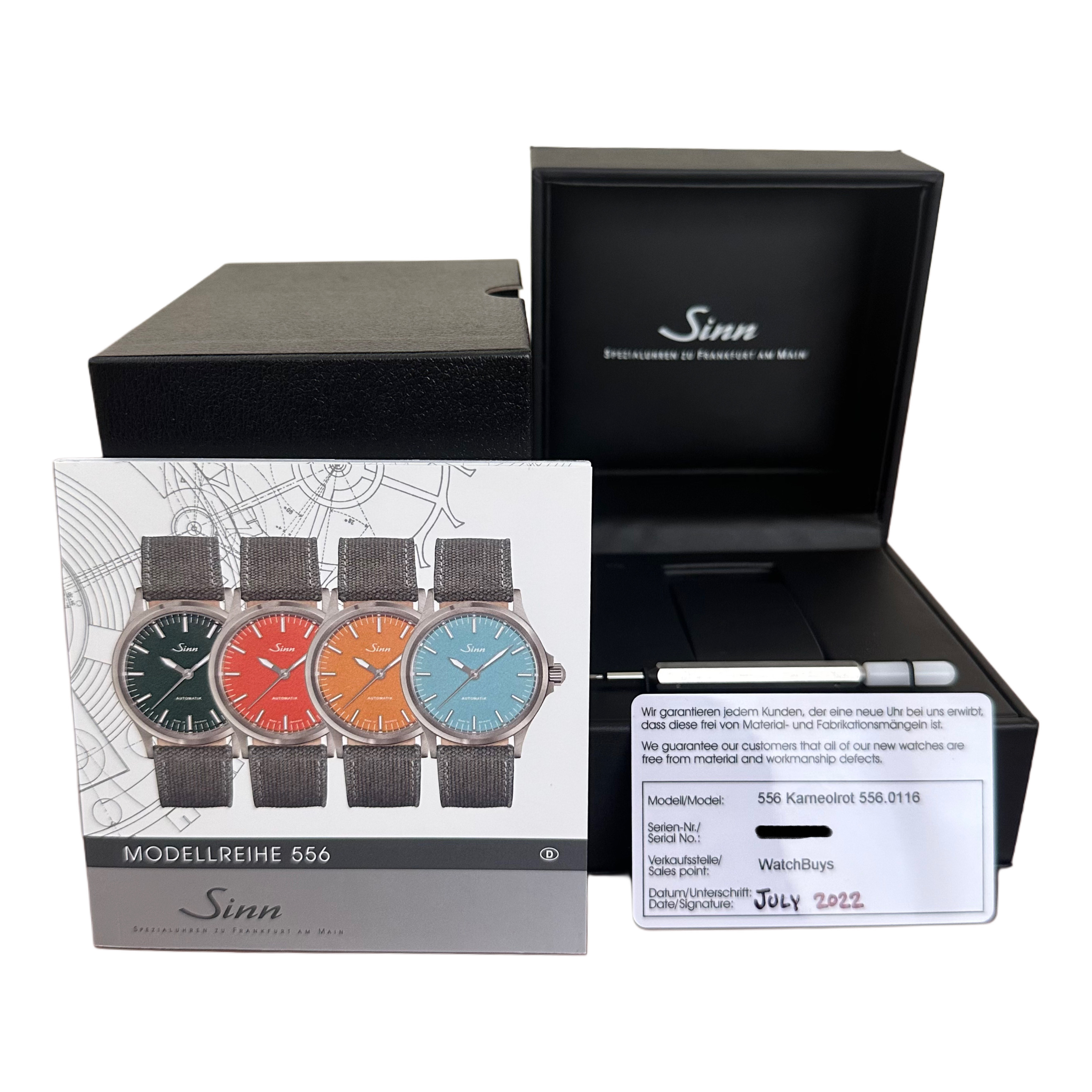Sinn 556 Karneolrot *2022* *Unworn* - Inventory 6412 - DelrayWatch.com