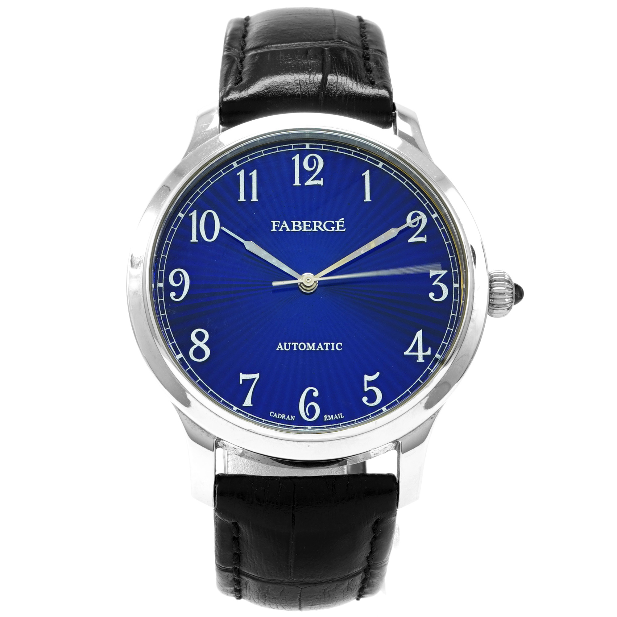 ダイヤモンドセレクト　インディ・ジォーンズ　ブリッジエスケープ Faberge Agathon Premiere *White Gold* *Blue Dial* - Inventory 6466