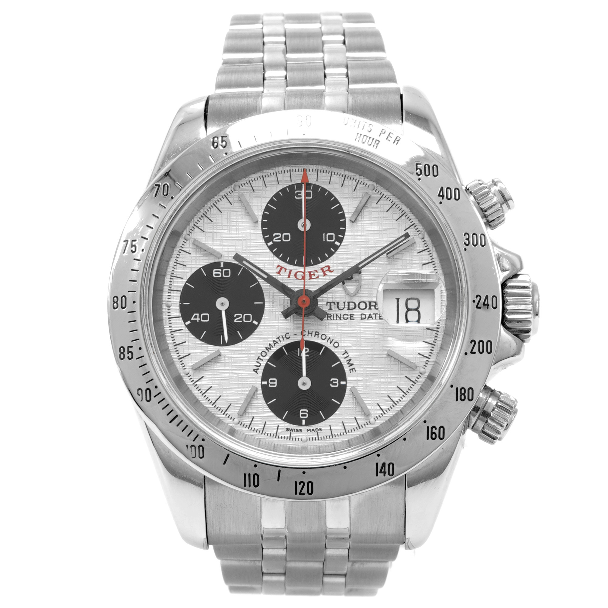 Tudor Tiger Prince Date Chronograph 79280 *Panda Linen Dial 
