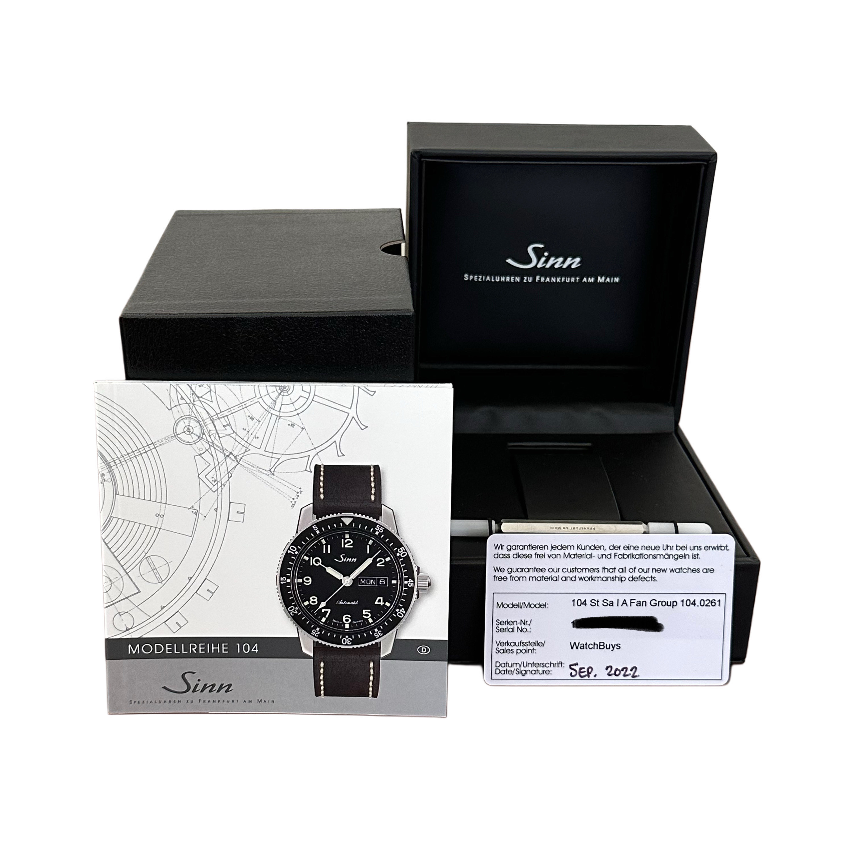 Sinn 104 ST SA FB Fan Group Special Edition - Inventory 8081