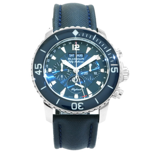 Blancpain Fifty Fathoms Flyback Chronograph Calendar Moonphase *Blue Dial* - Inventory 7838