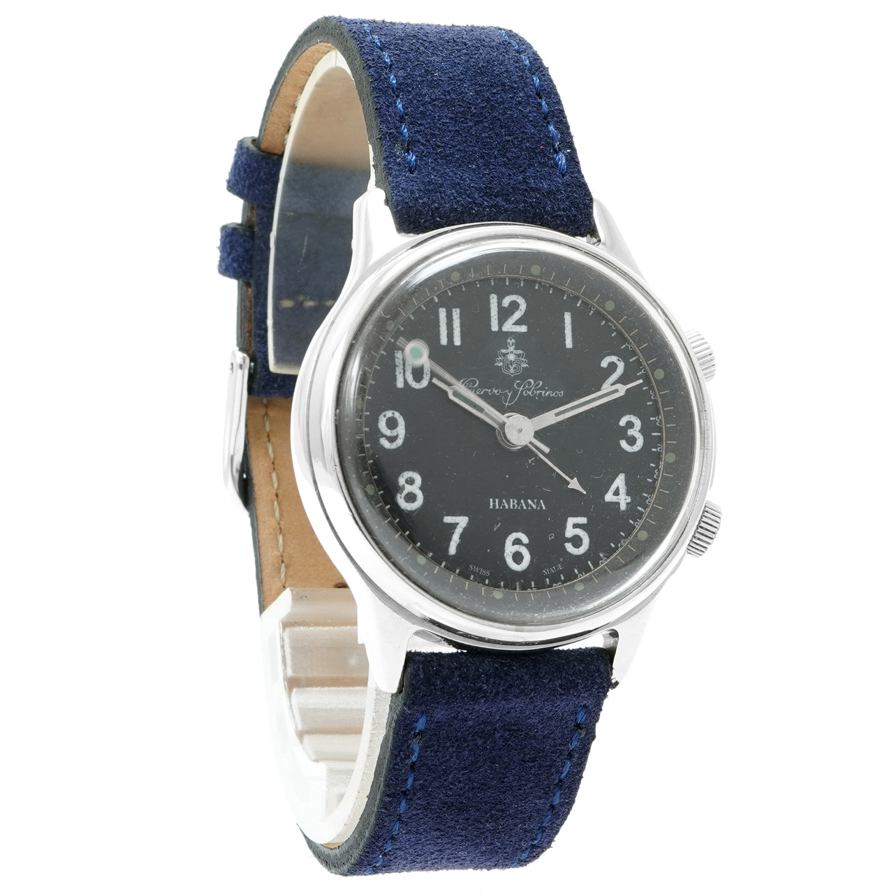 Cuervo y Sobrinos Watch Alarm Vintage - Inventory 6445 Stainless Steel 36mm - Picture 3 of 7