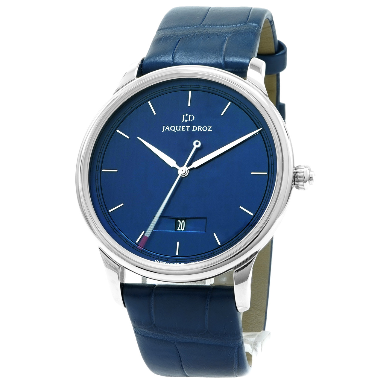 Jaquet Droz Watch Grande Heure Minute Quantieme Blue Dial