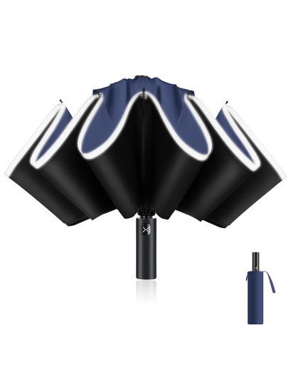 XIXVON Umbrella Pro (10 Ribs, Black) | UPF 50+ 99% UV Protection