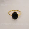 Black Onyx 925 Silver Ring Pear Facet Cut Cocktail Ring Minimalistic Mothers day Gift for Her Petite Birthday Anniversary