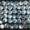 Natural Blue Moonstone 6mm Round 1 PC Plain Cabochon VVS Clarity Rainbow Sheen Color Loose Gemstone