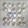 Natural Blue Moonstone 8 mm Round Cabochon Cut Rainbow Sheen Color Excellent Quality 1.88 Carats VVS Clarity