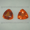 Natural Spessartite Trillion Facet Cut 6X6mm Terracotta Orange Color VS Clarity Loose Gemstone